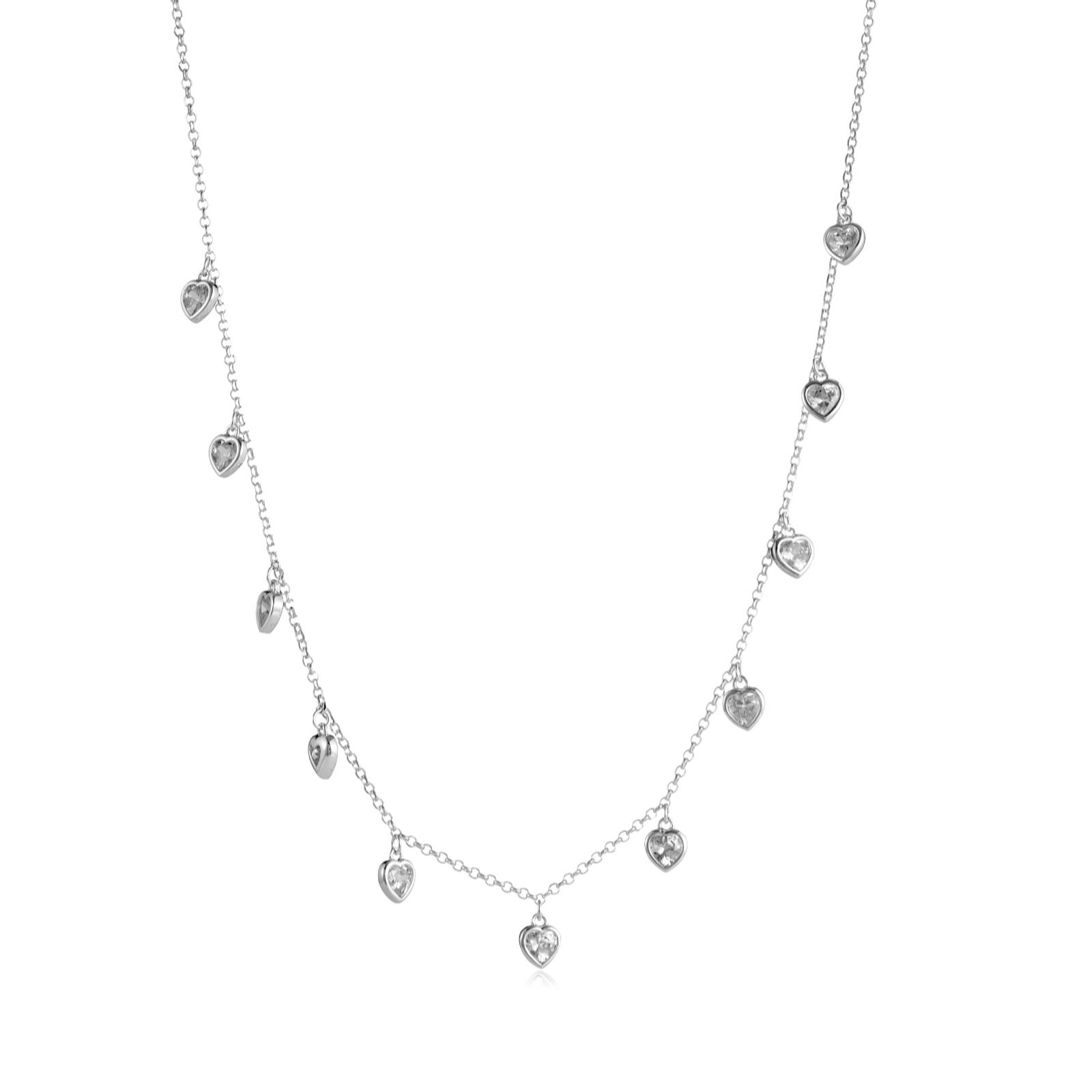 Diamonique 1.6ct tw Droplet 40cm Necklace with 5cm Extender Sterling ...