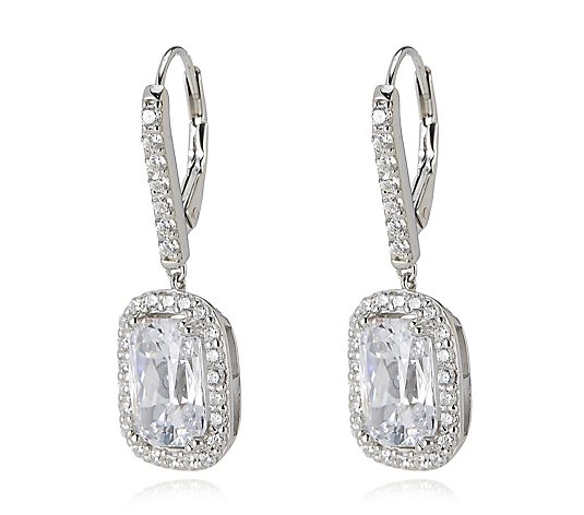 Diamonique 8.7ct tw Platinum Plated Earrings Sterling Silver