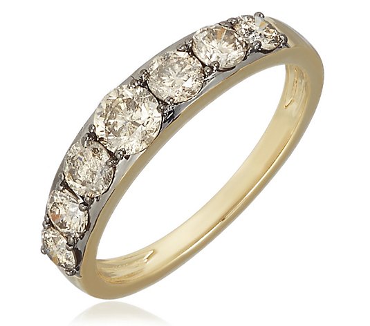 1.00ct Diamond 7 Stone Vintage Style Gold Ring 9ct Gold