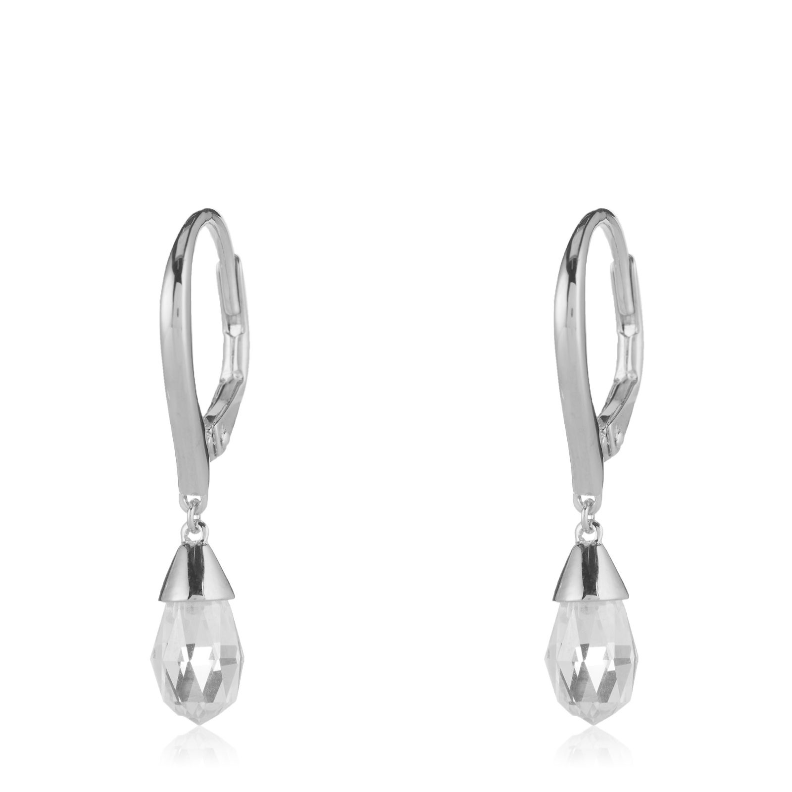 Diamonique 7.5ct tw Briolette Drop Earrings Sterling Silver