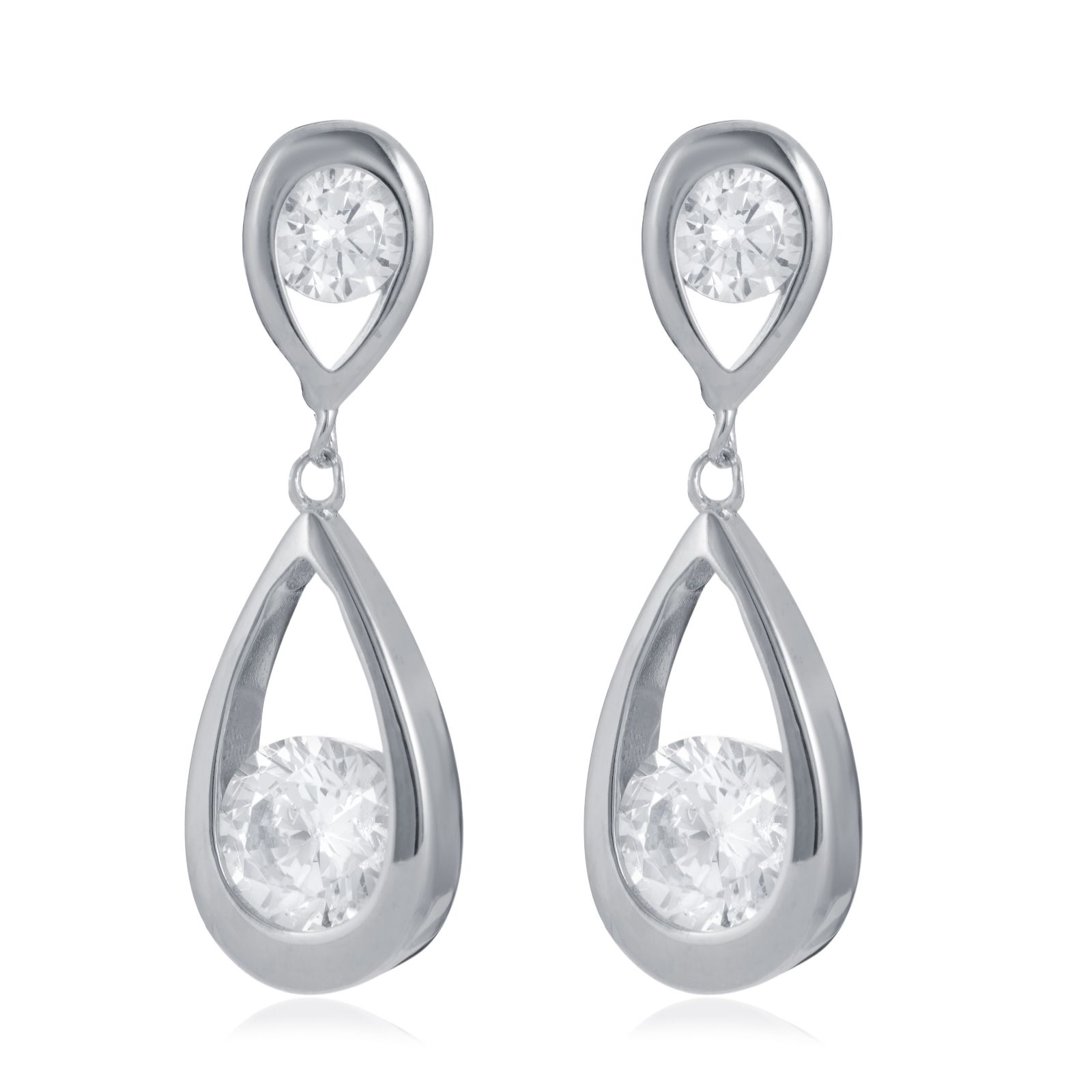 Diamonique 30th Anniversary 1ct tw Drop Earrings Sterling Silver