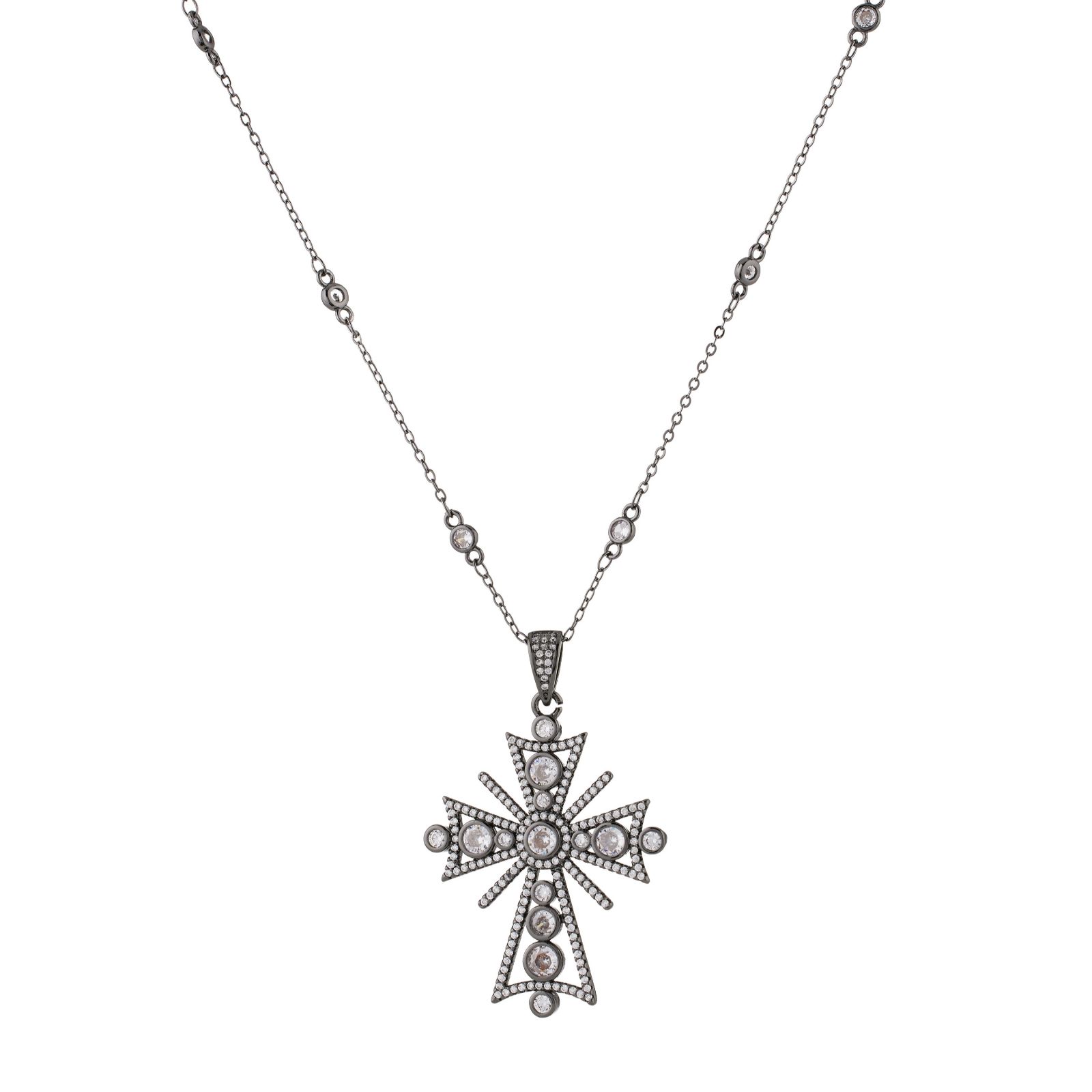 Butler & Wilson Gothic Style Cross Necklace