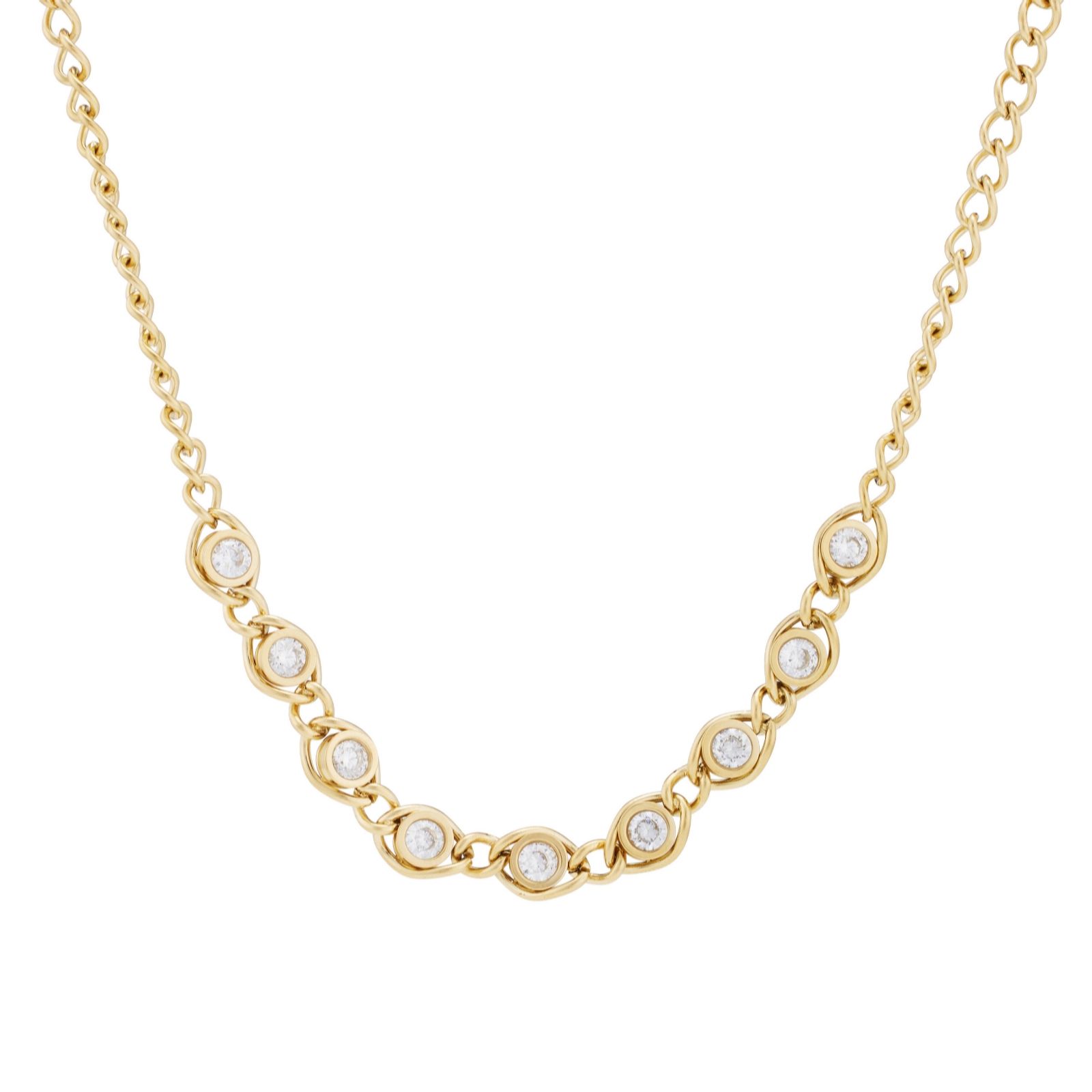 Steel By Diamonique Angel Eye Link Necklace Stainless Steel