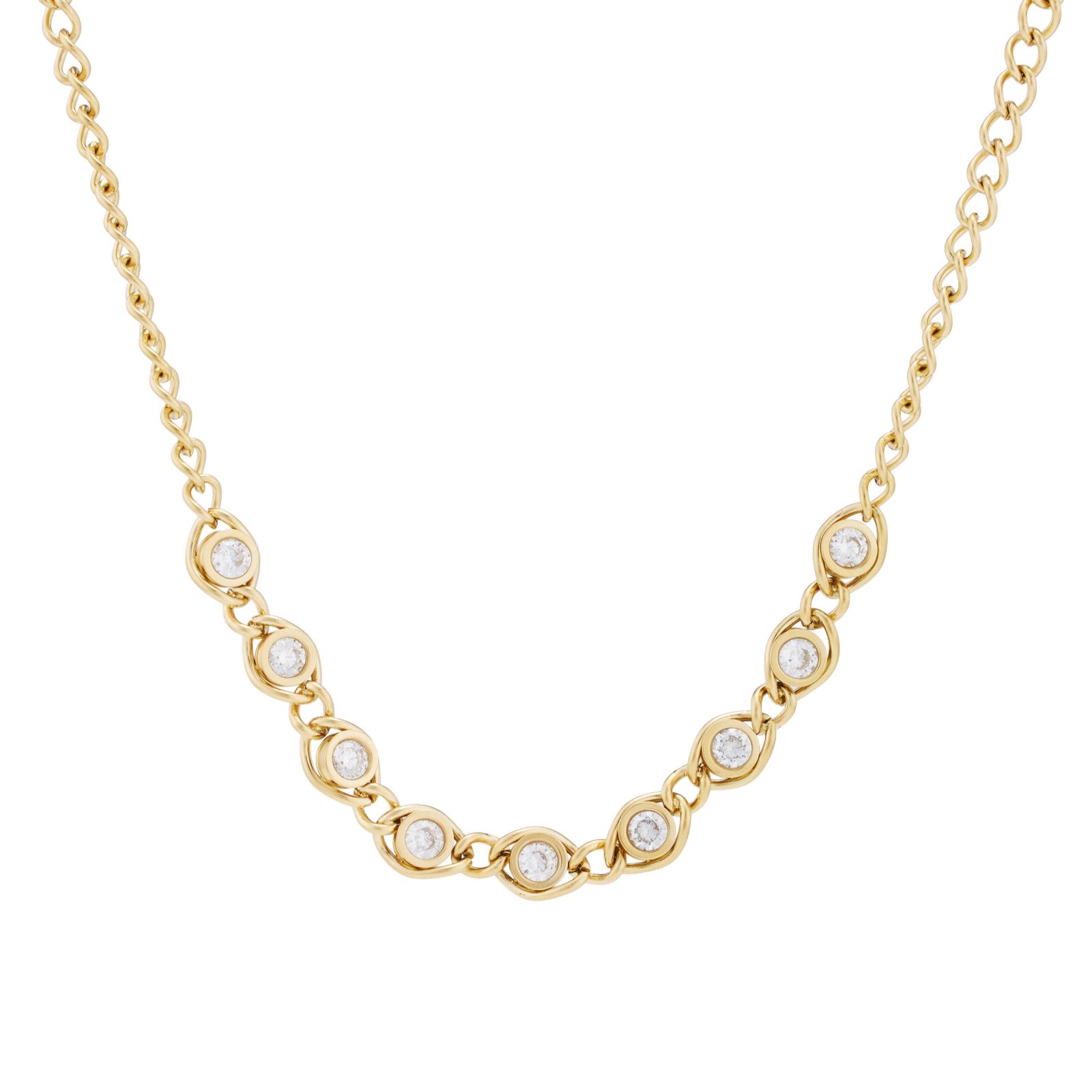 Steel By Diamonique Angel Eye Link Necklace Stainless Steel