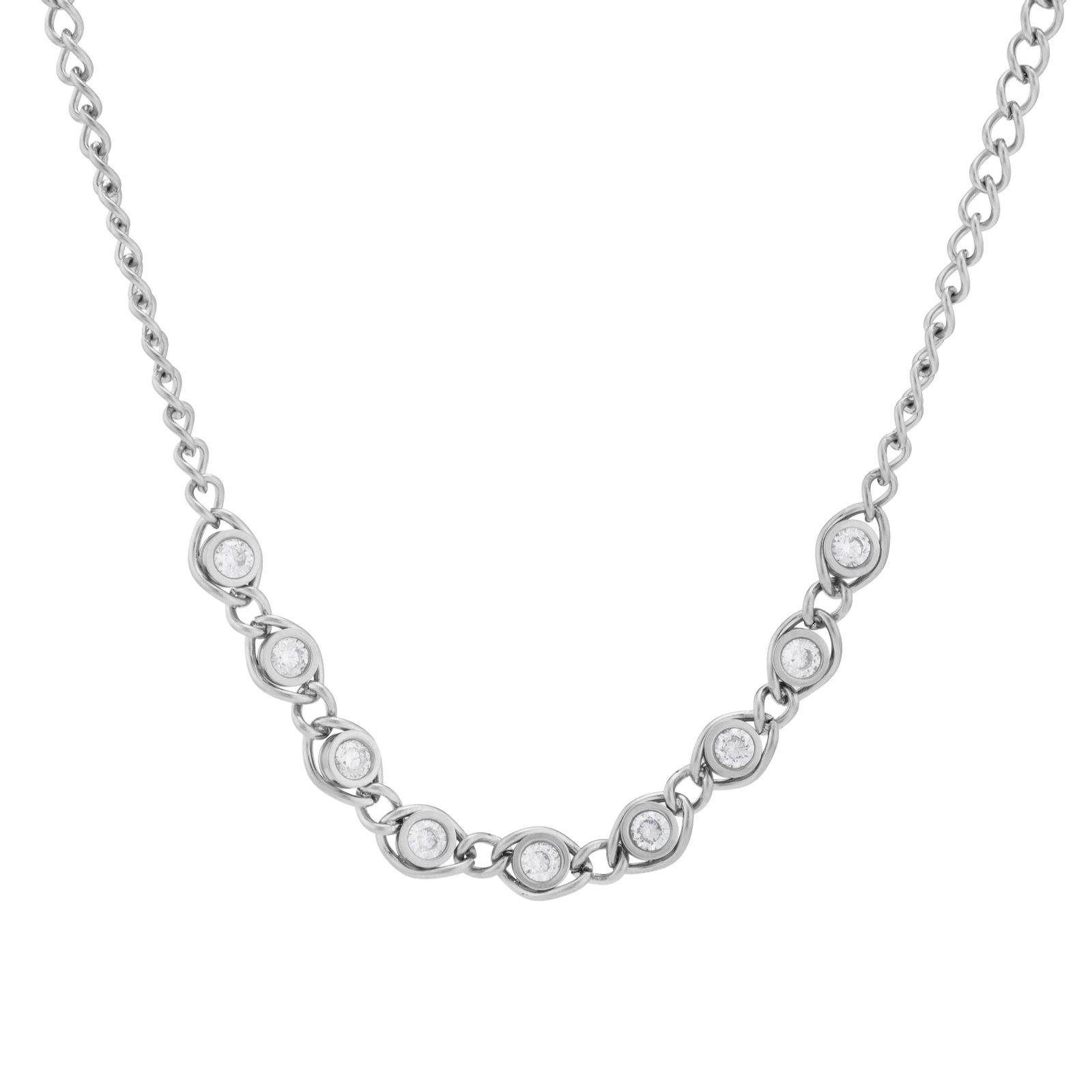 Steel By Diamonique Angel Eye Link Necklace Stainless Steel