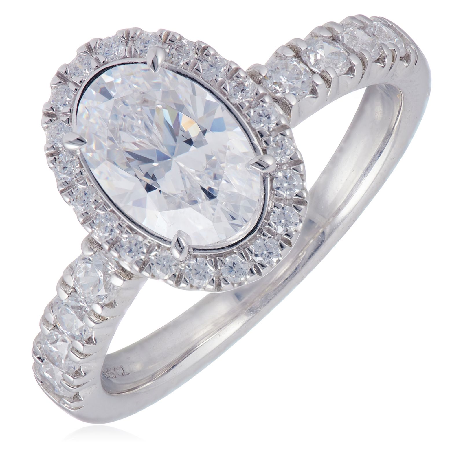 Fire Light 2.15ct Lab Grown Diamond Oval Halo Ring 9ct Gold