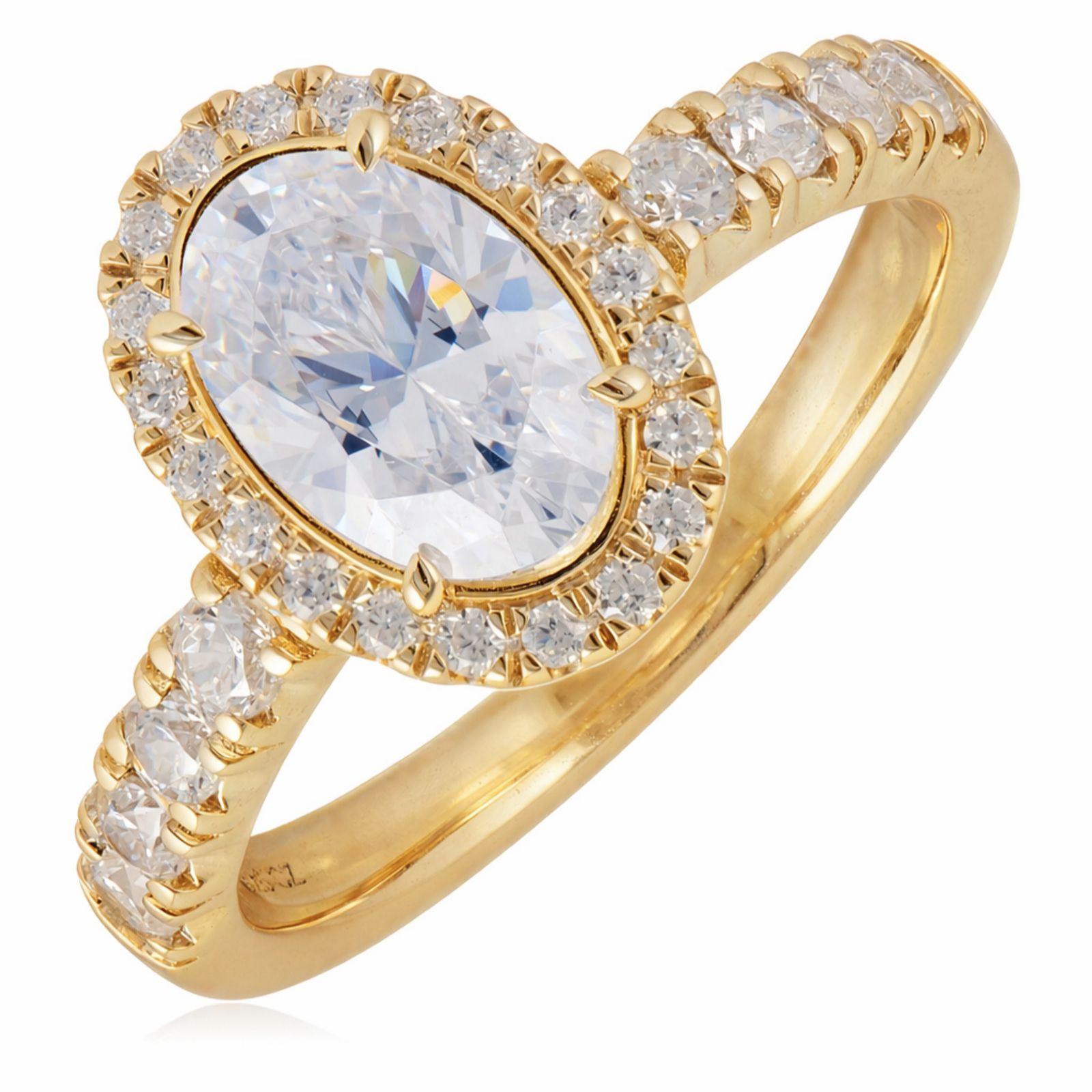 Fire Light 2.15ct Lab Grown Diamond Oval Halo Ring 9ct Gold