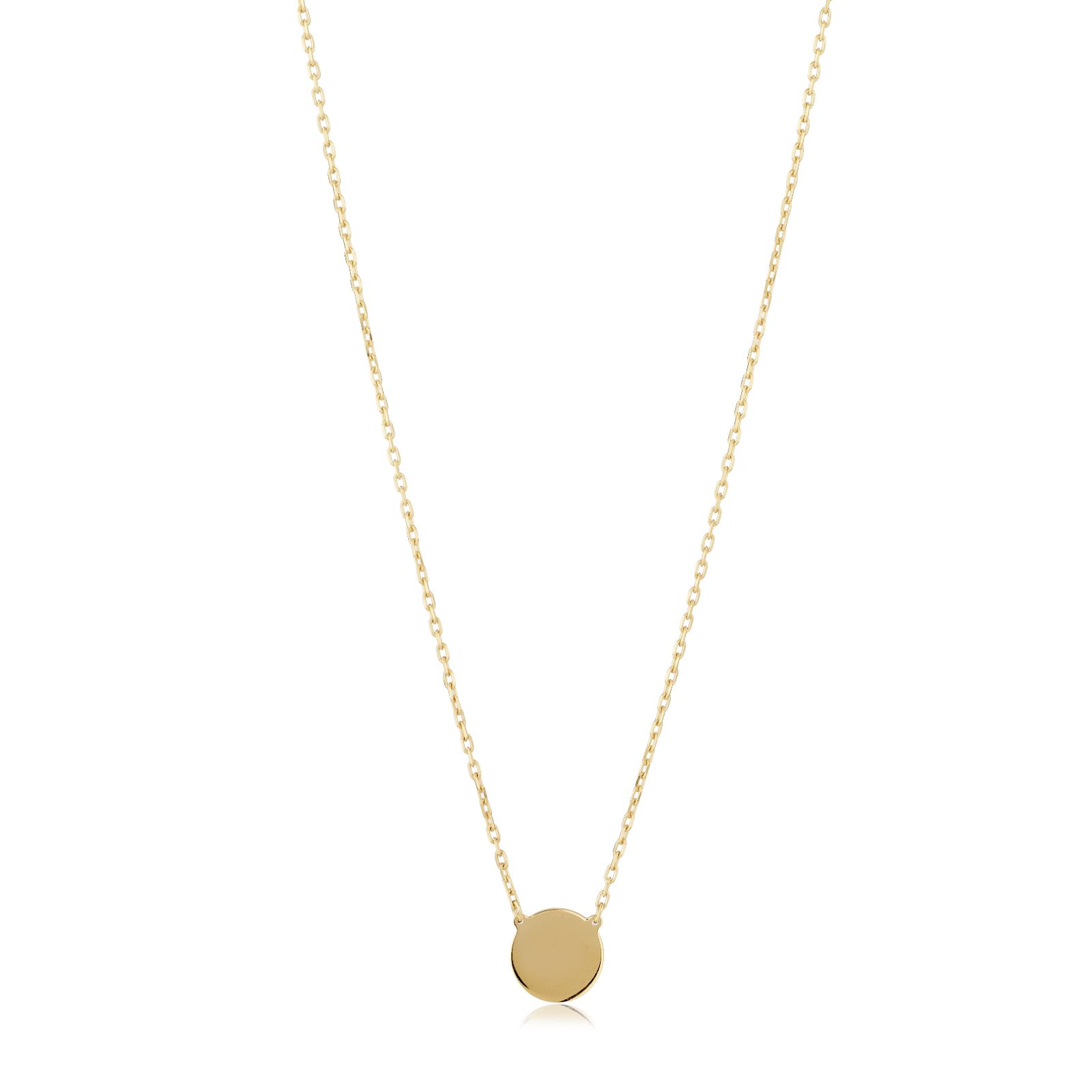 GOLD 9ct Yellow Gold Fine Paper Clip Chain Motif Pendant