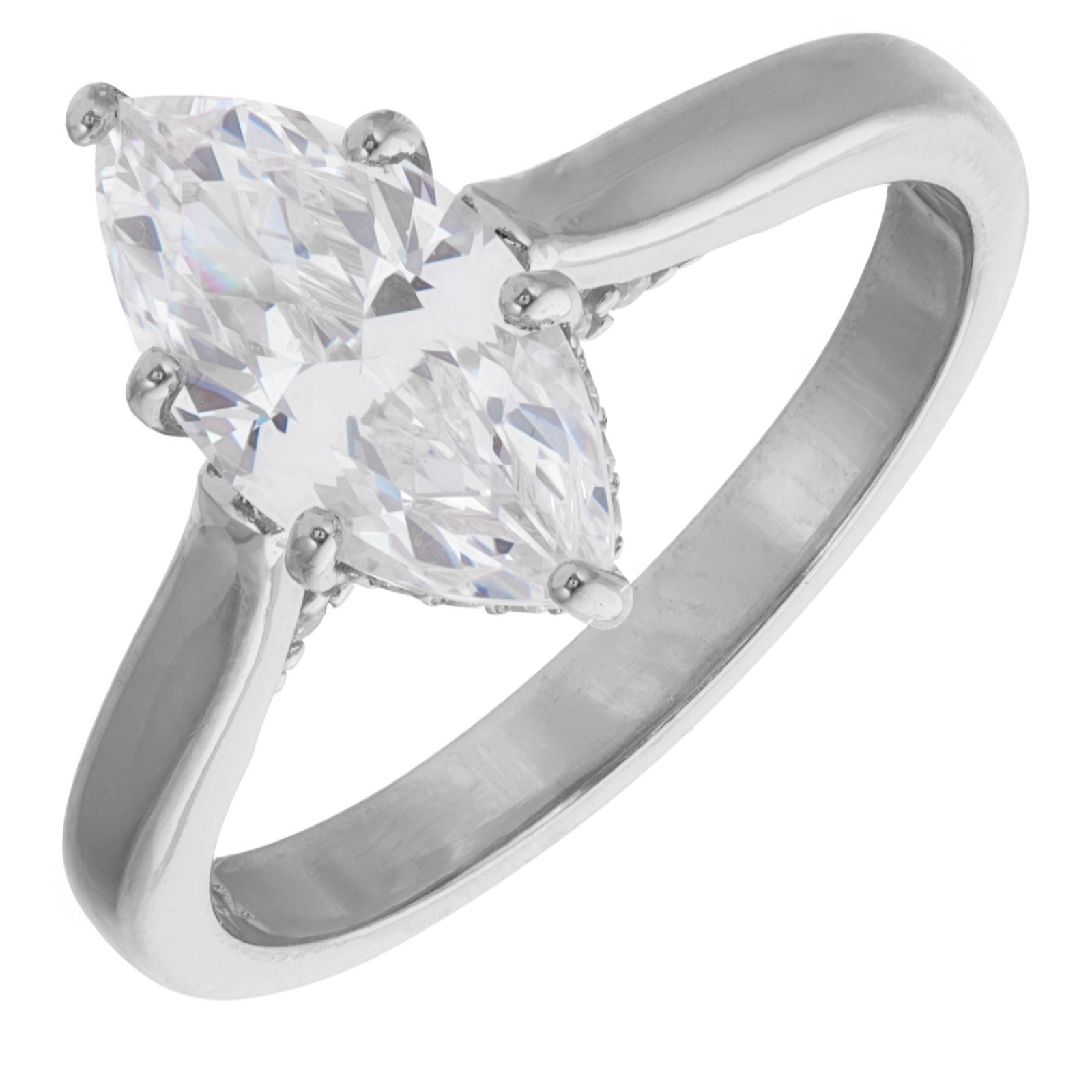 Diamonique 2.2ct tw Marquise Ring