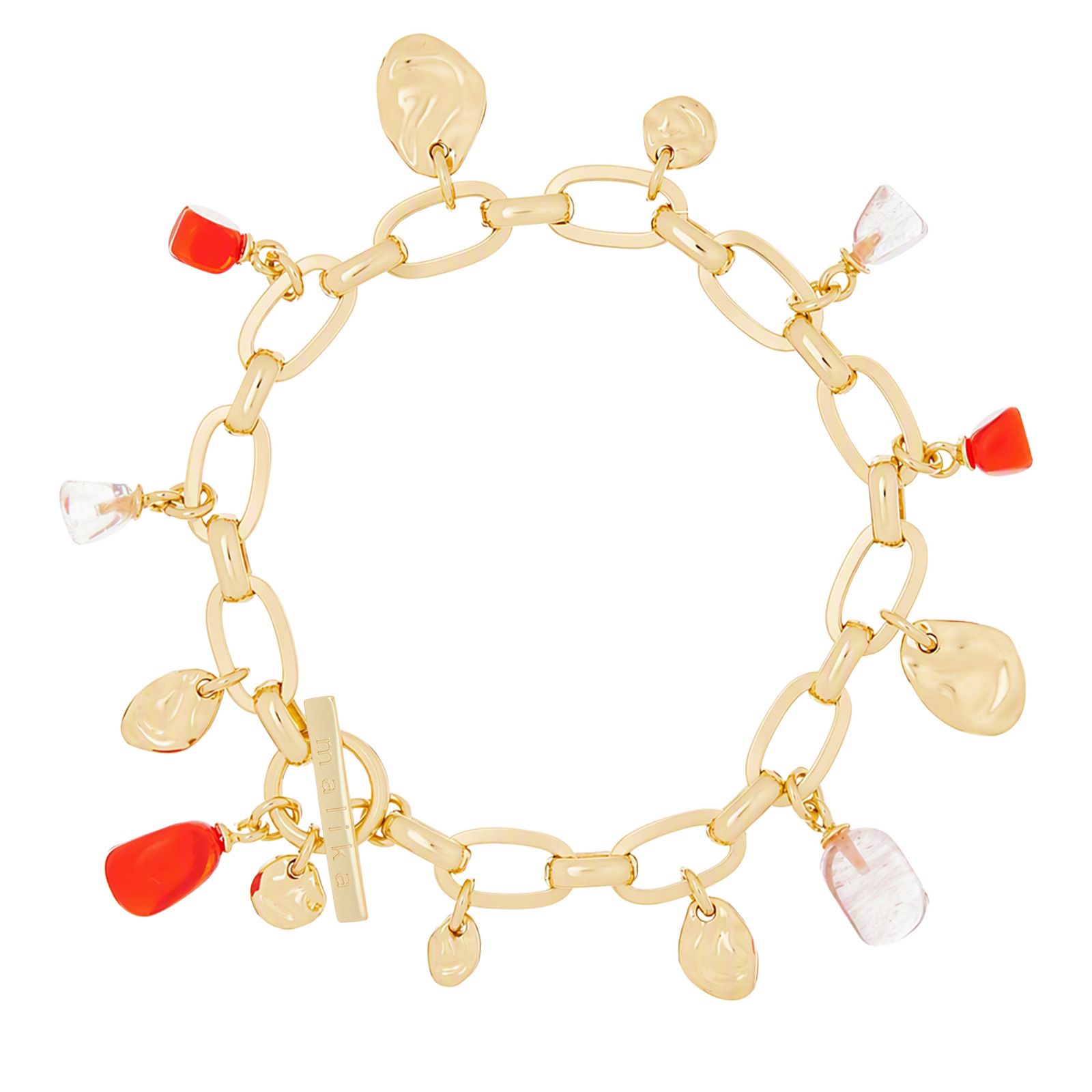 Malika Semi Precious Pebble T Bar Bracelet
