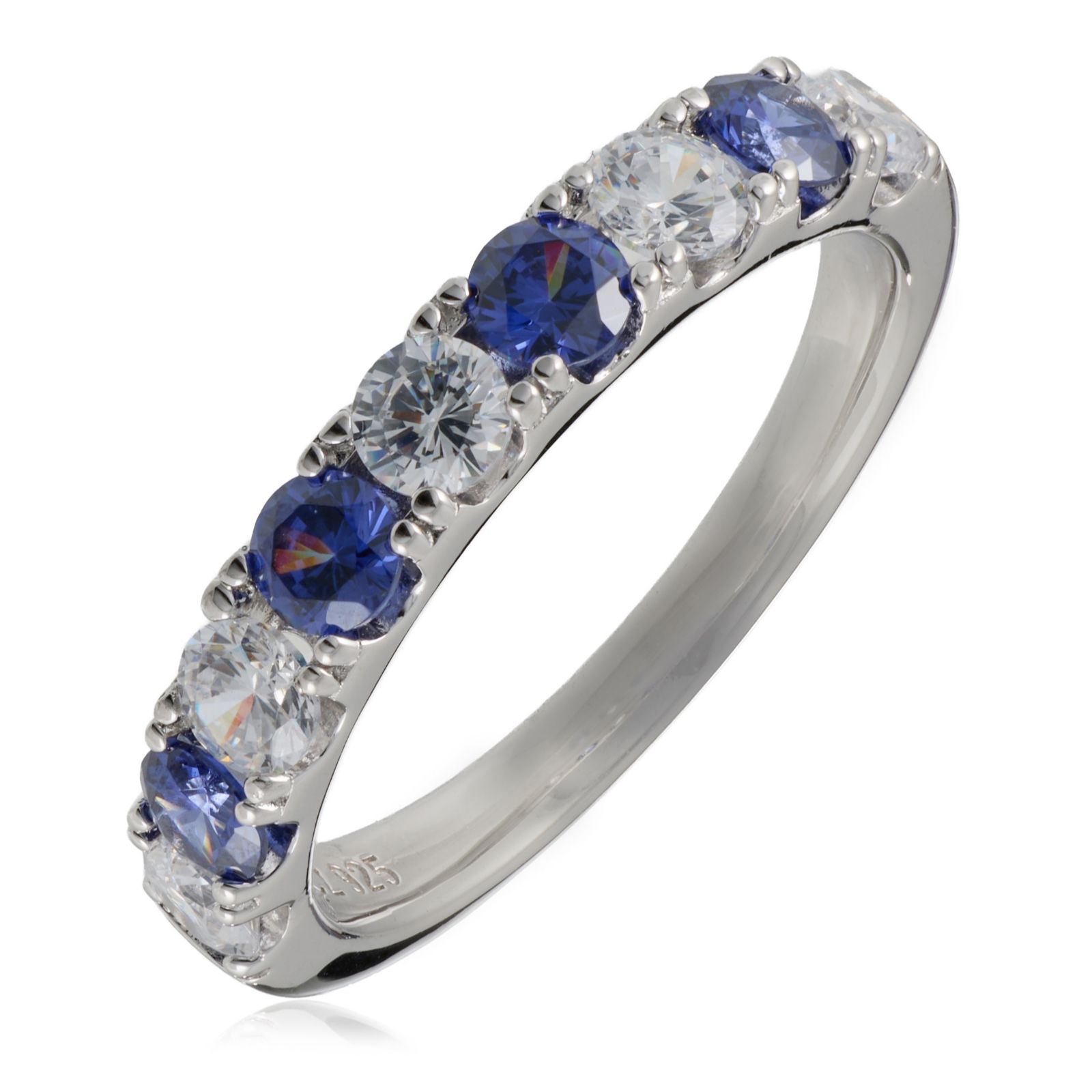 Diamonique 1.4ct tw Eternity Band Ring Sterling Silver