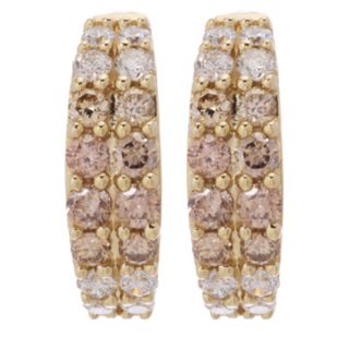 0.50ct Chocolate Diamond Huggie Earrings 9ct Gold