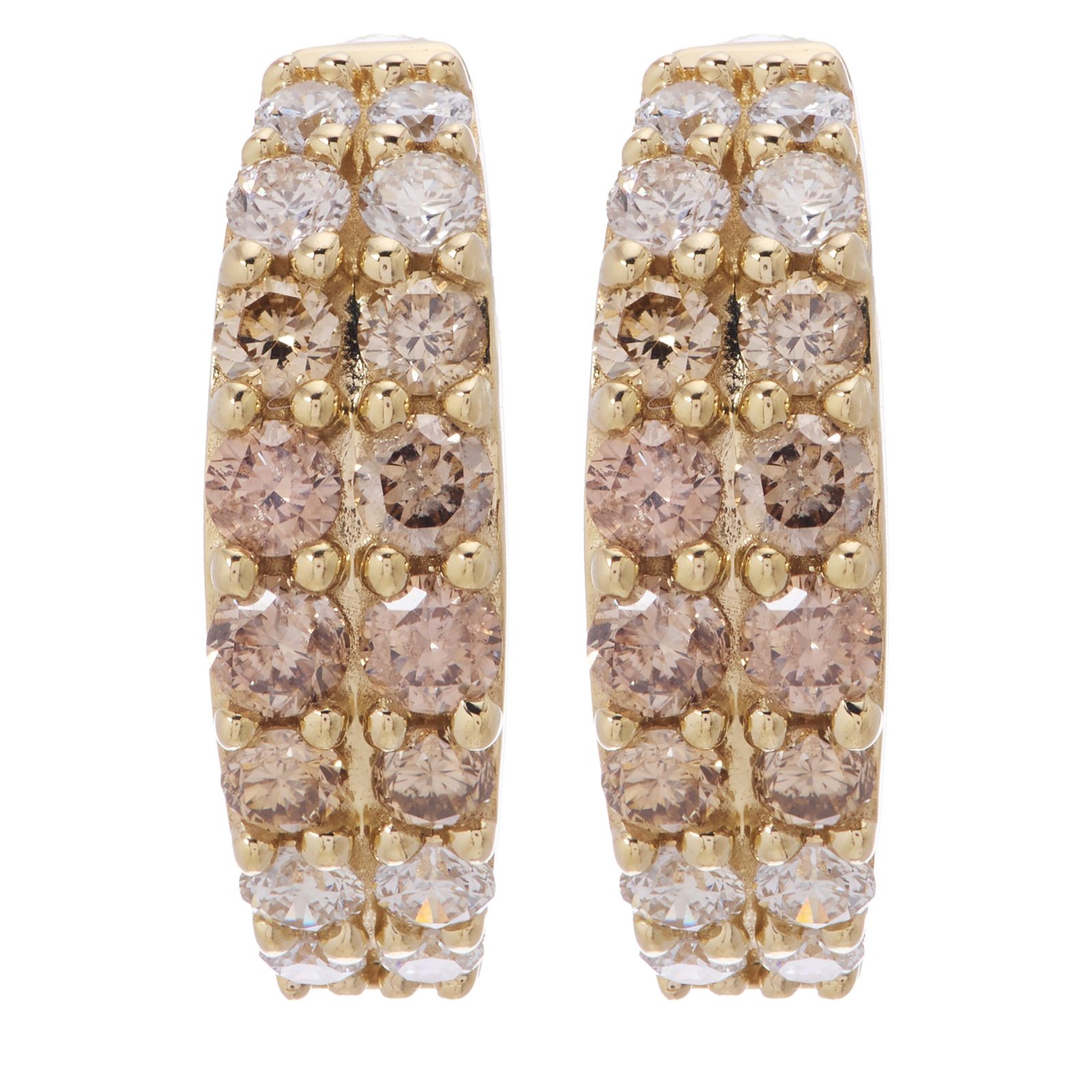 0.50ct Chocolate Diamond Huggie Earrings 9ct Gold