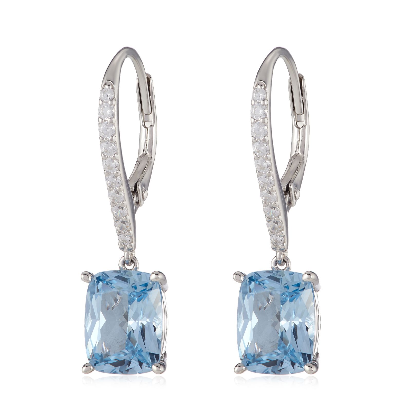 Diamonique 6.2ct tw Radiant Cut Earrings Sterling Silver