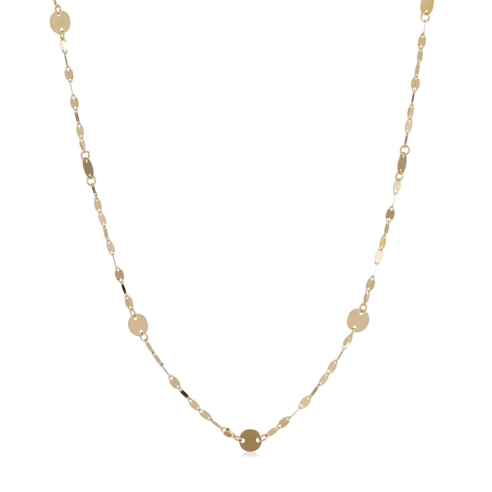 GOLD 9ct Italian Gold Circle Disc Necklace 1.01g