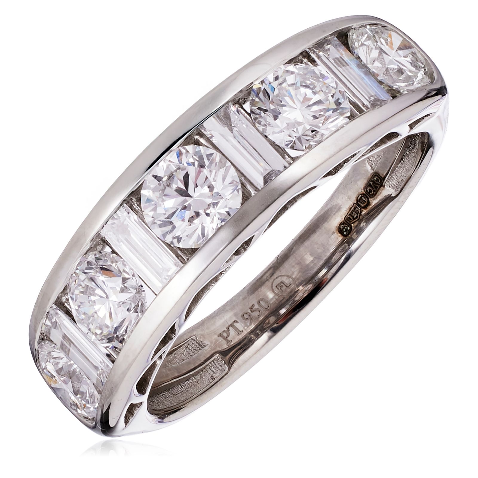 Firelight 2ct Lab Grown Diamond Mixed Cut Eternity Ring Platinum