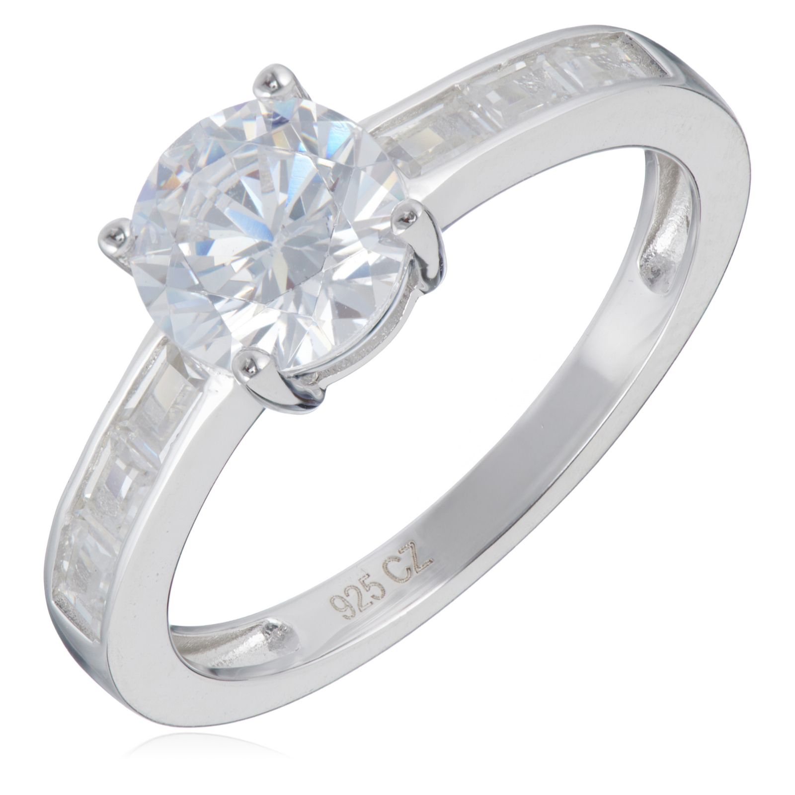 Diamonique 1.98ct Solitaire Ring Sterling Silver