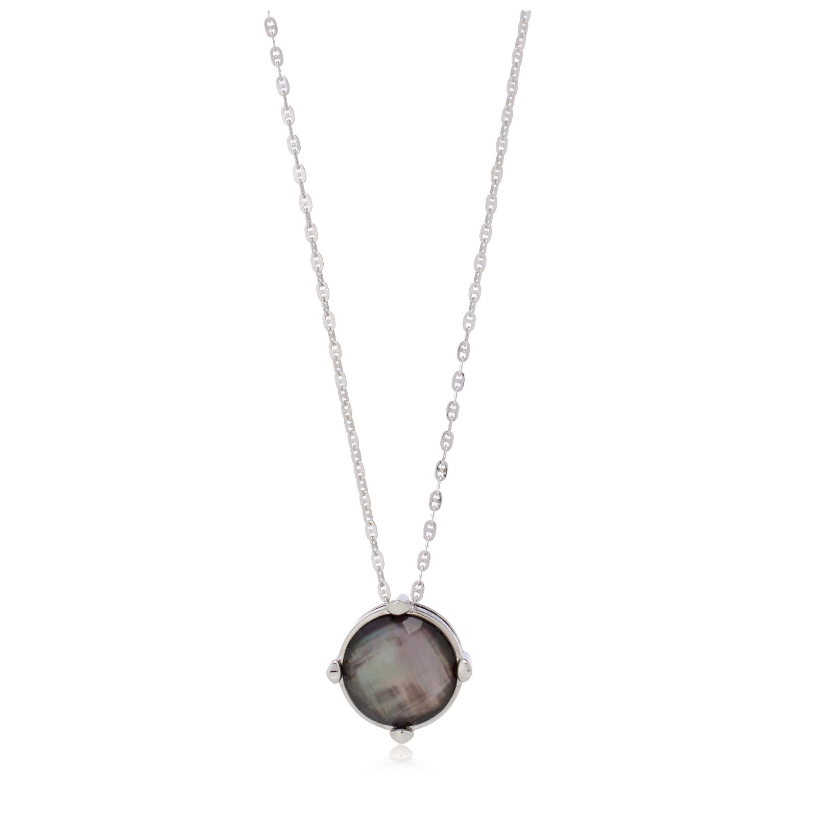 Lara Pearl Mother of Pearl Pendant with Faceted Necklace