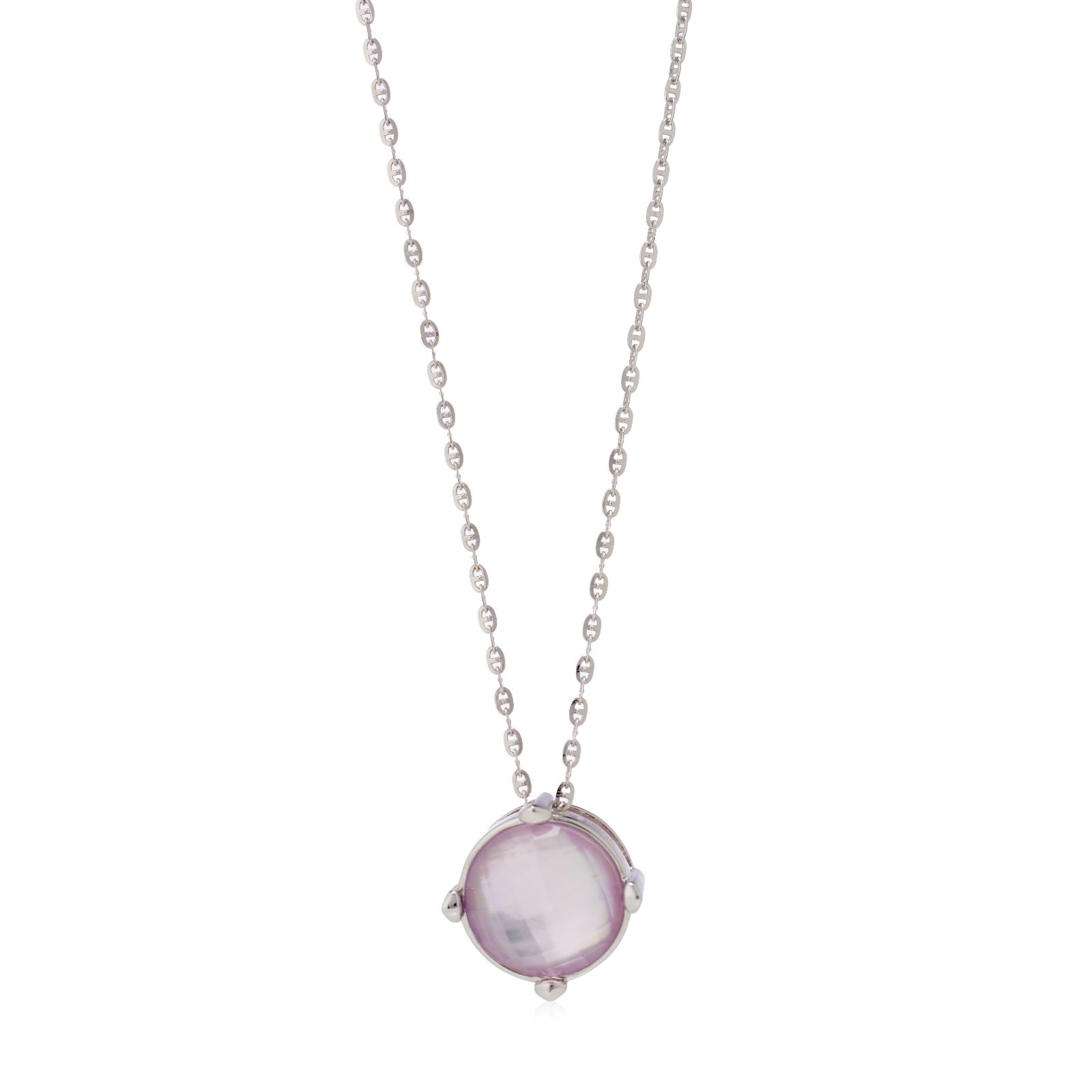 Lara Pearl Mother of Pearl Pendant with Faceted Necklace