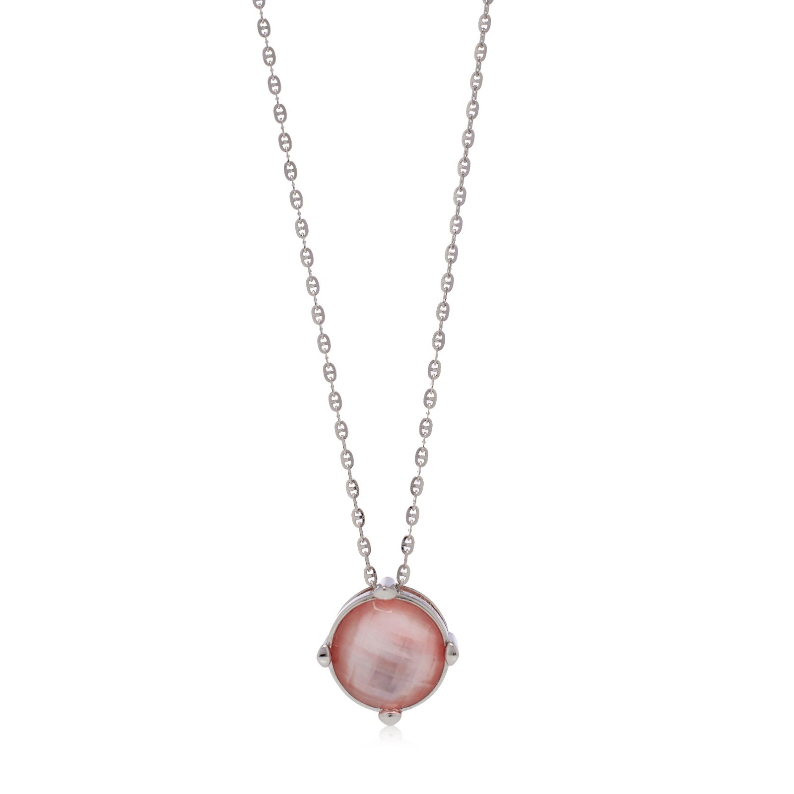 Lara Pearl Mother of Pearl Pendant with Faceted Necklace