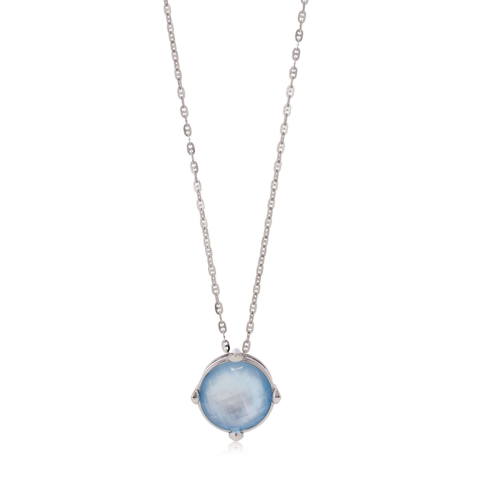Lara Pearl Mother of Pearl Pendant with Faceted Necklace