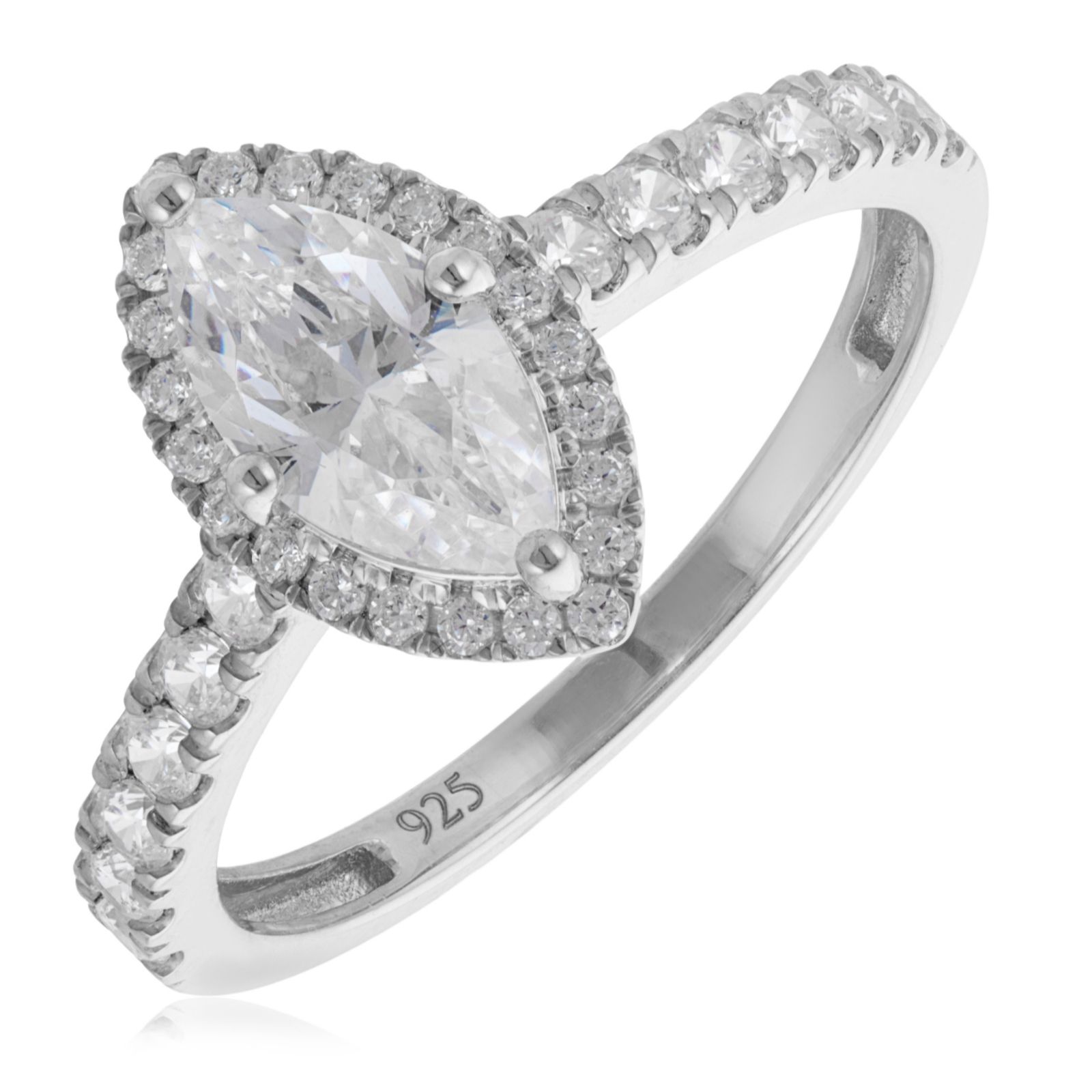 Diamonique 2.2ct tw Oval Ring Sterling Silver