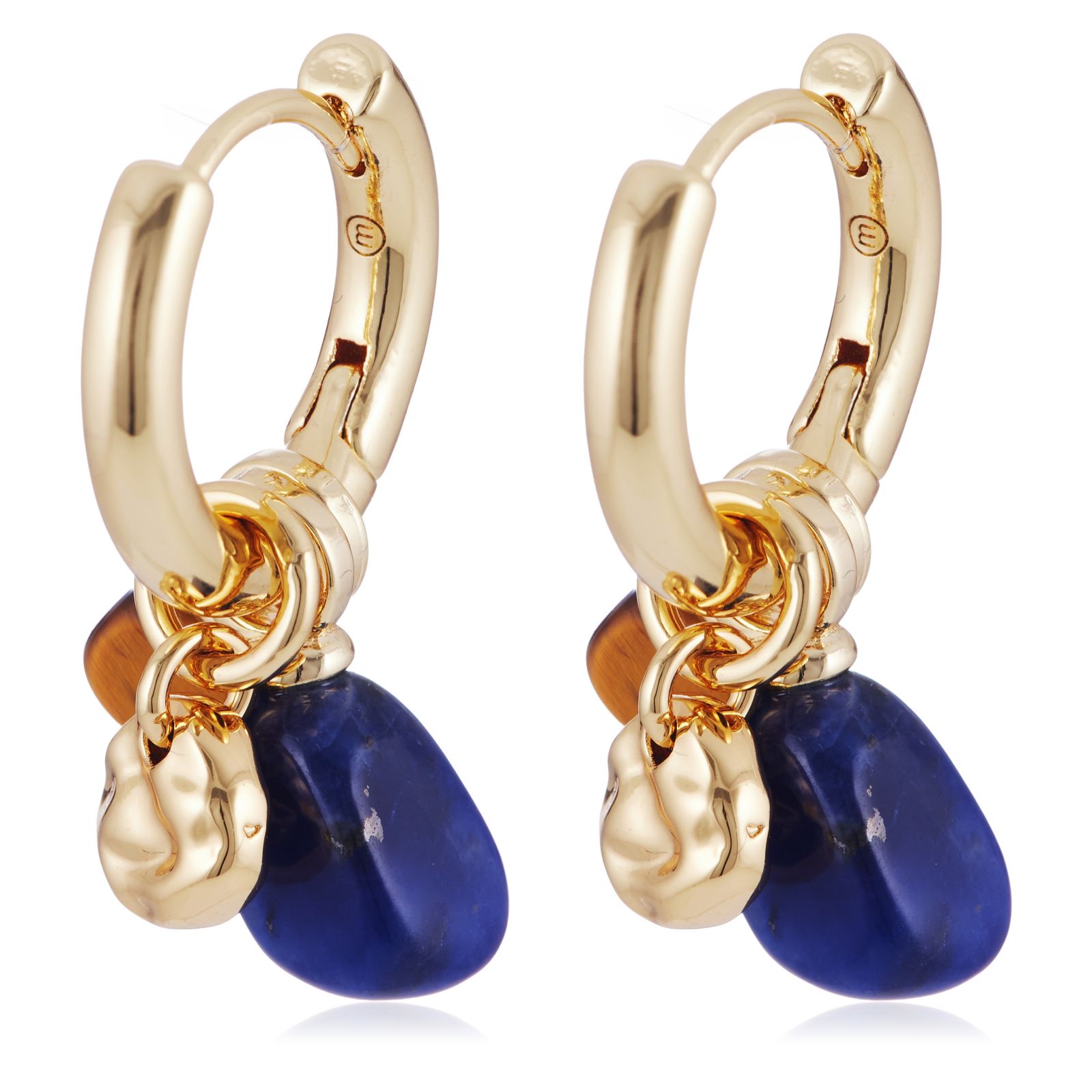 Malika Semi Precious Pebble Charm Earrings