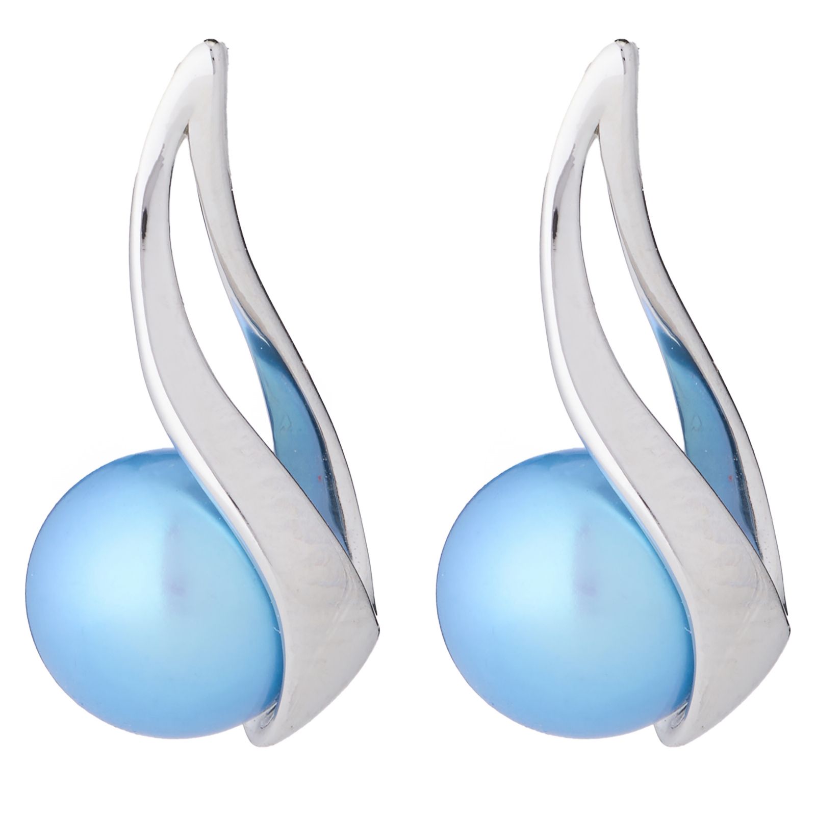 Lara Pearl 6.5-7mm Button Pearl Wave Stud Earrings