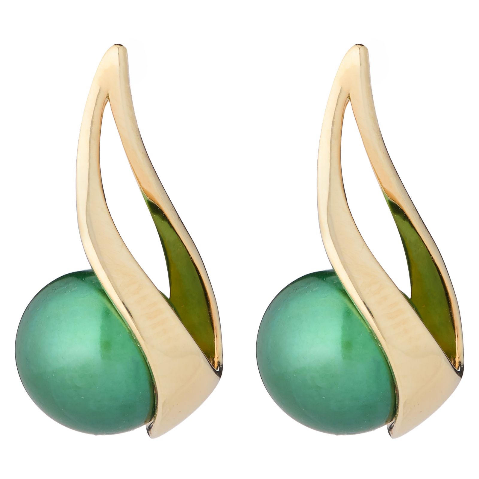 Lara Pearl 6.5-7mm Button Pearl Wave Stud Earrings