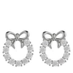 Diamonique Edit 0.9ct tw Bow Wreath Stud Earrings