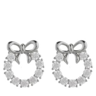 Diamonique Edit 0.9ct tw Bow Wreath Stud Earrings