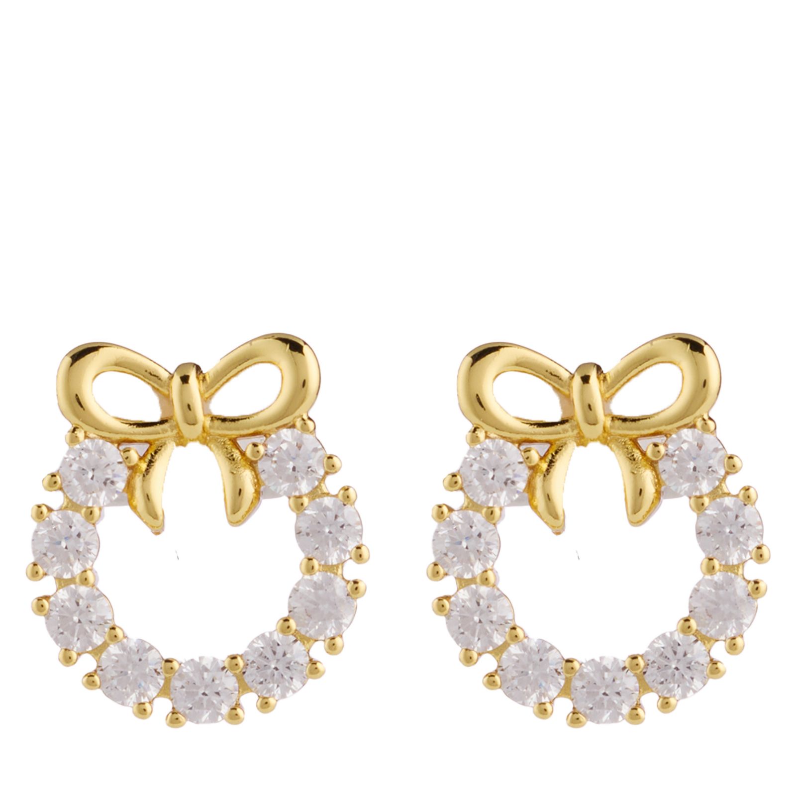 Diamonique Edit 0.9ct tw Bow Wreath Stud Earrings