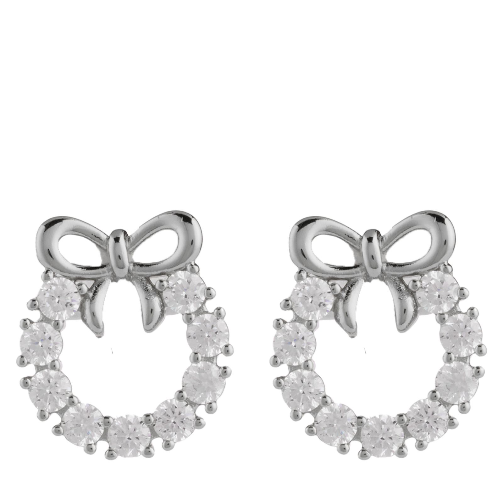 Diamonique Edit 0.9ct tw Bow Wreath Stud Earrings