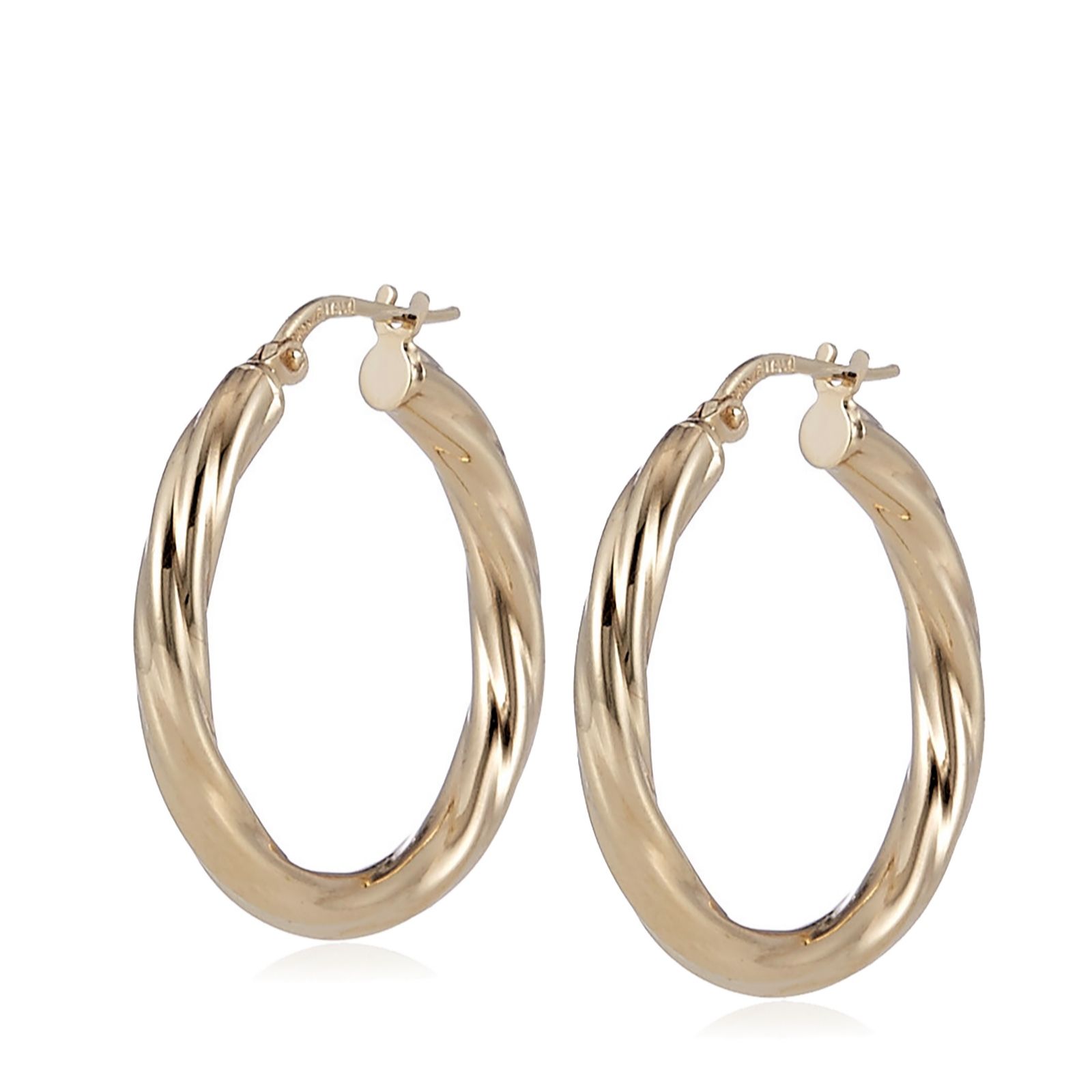 Outlet Bronzo Italia Traditional Twist Round Hoop Earrings QVC UK