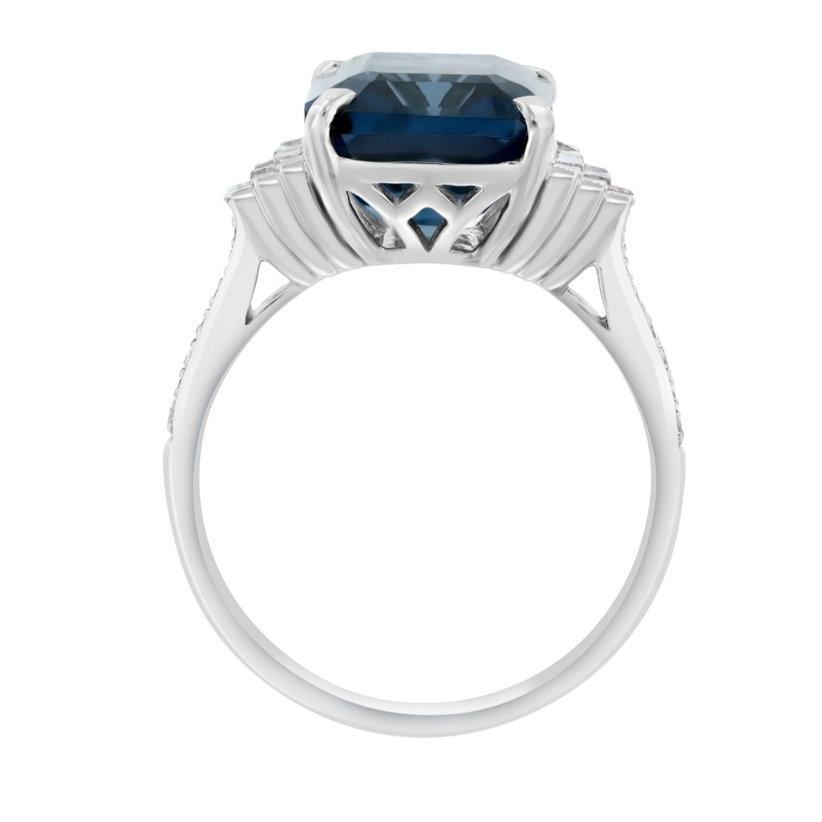 Effy 0.38ct Diamond & 8.60ct London Blue Topaz Ring 14ct Gold