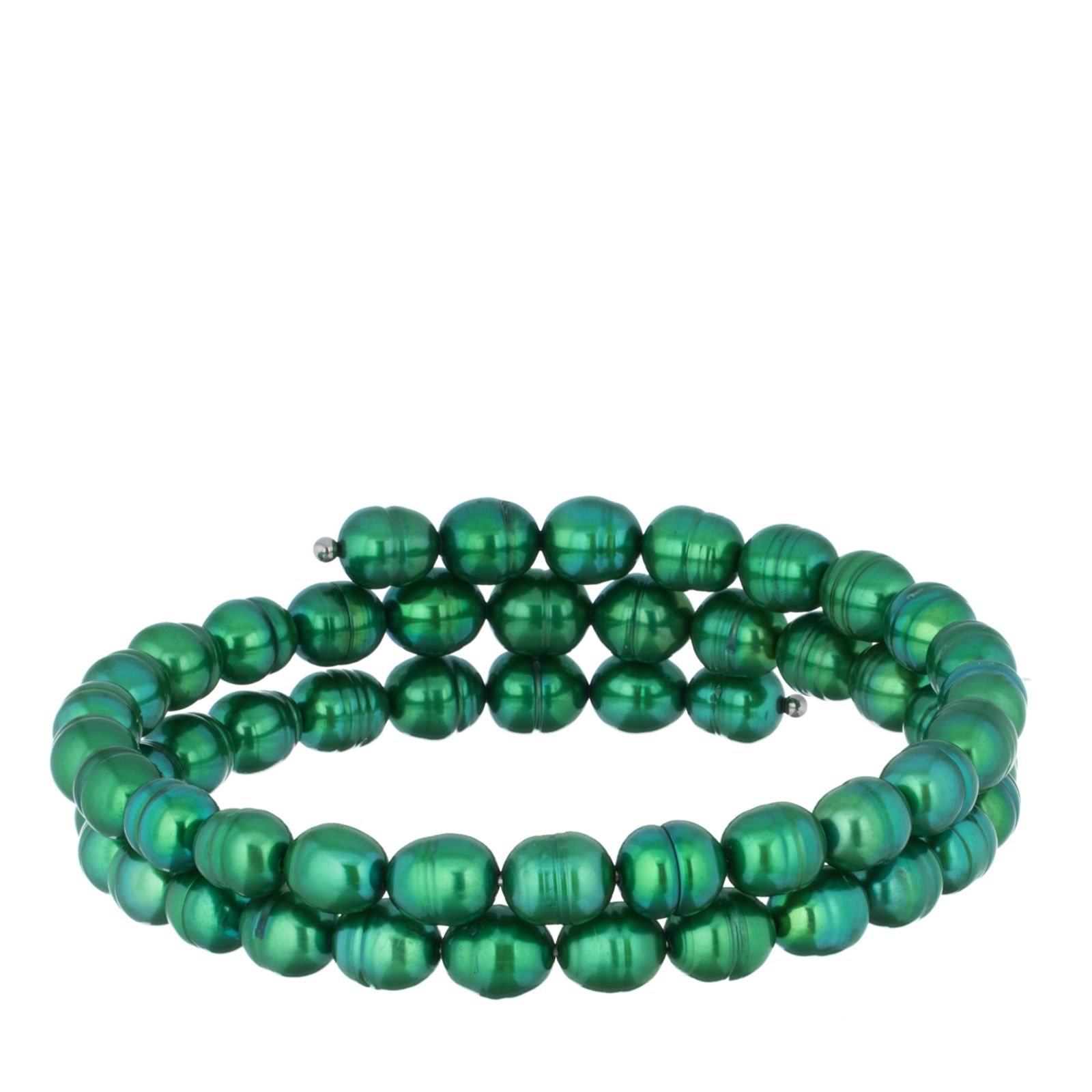 Lara Pearl 6-7mm Oval Pearl Wrap Bracelet Stainless Steel