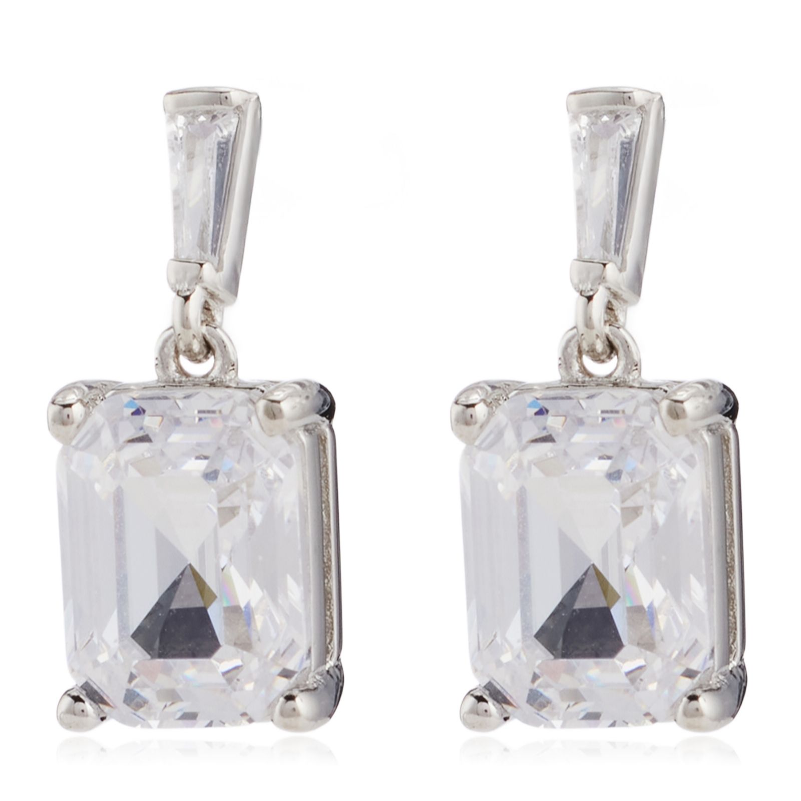 Diamonique 3.14ct Art Deco Earrings Sterling Silver