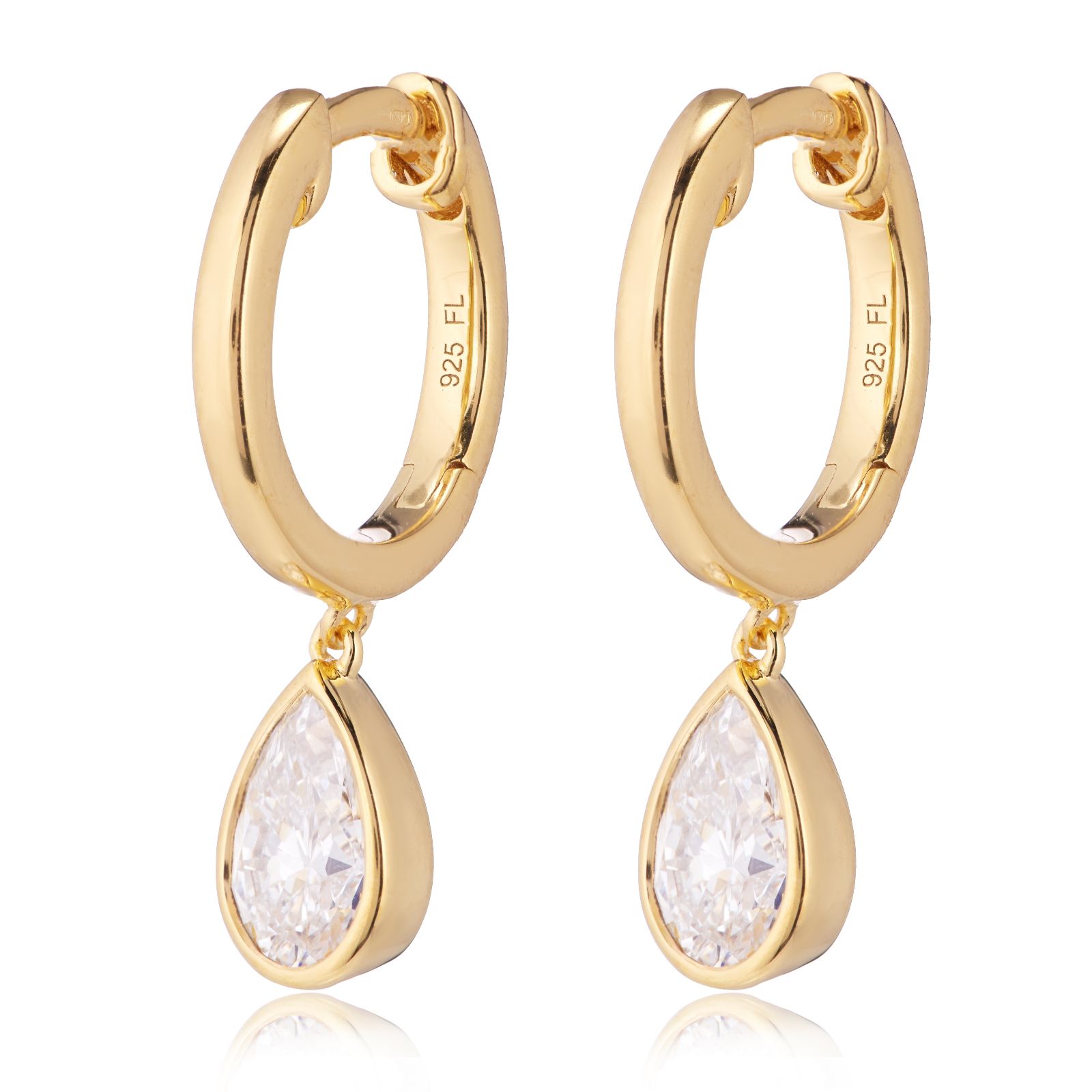 Fire Light 1ct Lab Grown Diamond Drop Earrings Sterling Silver 18k Gold Vermeil