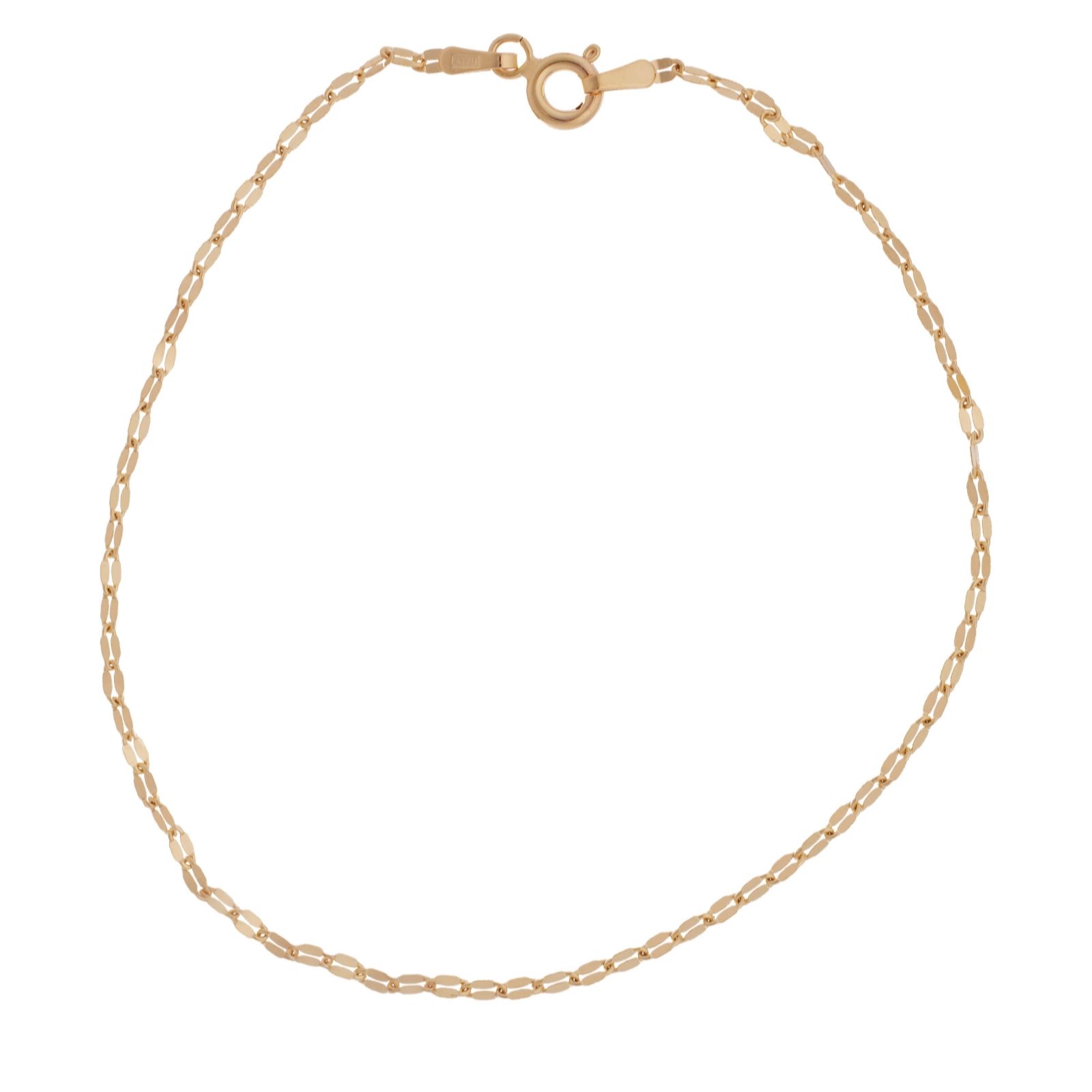 GOLD 9ct Gold Grumetta Cable Rhombus Bracelet