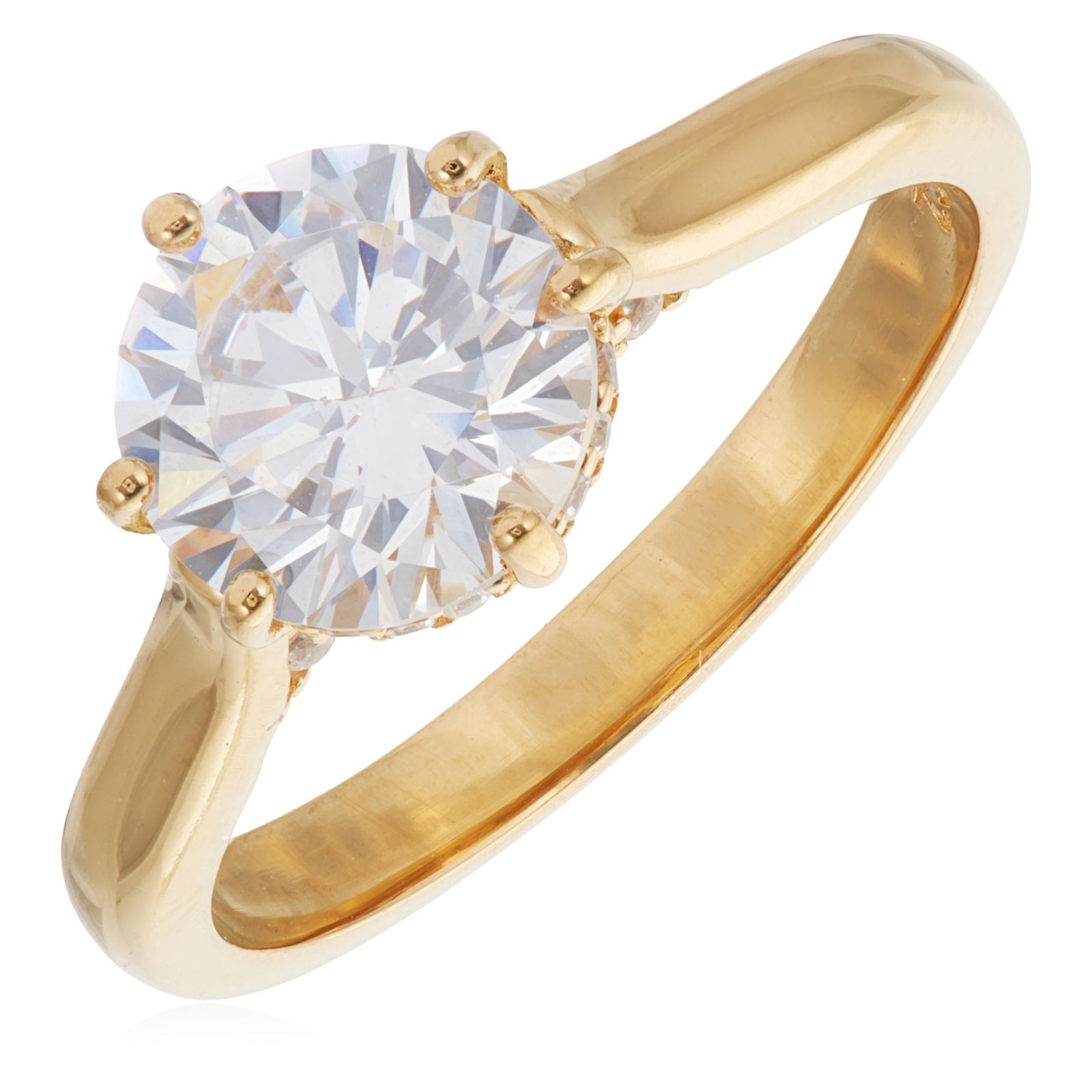 Diamonique 2.2ct tw Solitaire Ring Sterling Silver