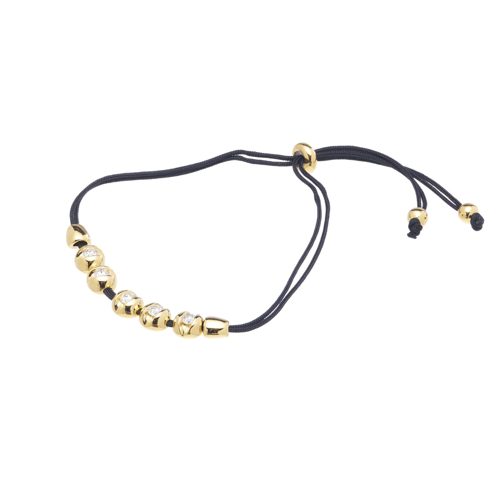 Fire Light Lab Grown Diamonds Cord Bracelet Gold Vermeil