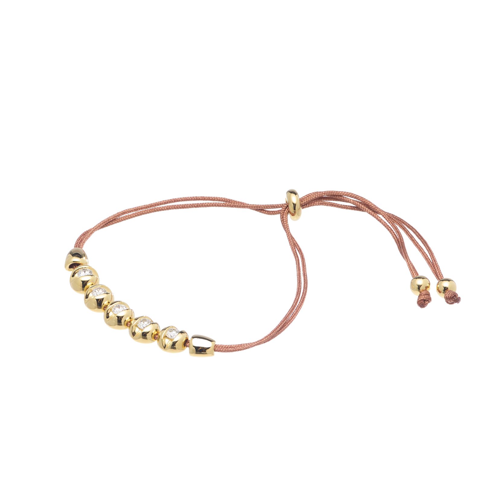 Fire Light Lab Grown Diamonds Cord Bracelet Gold Vermeil