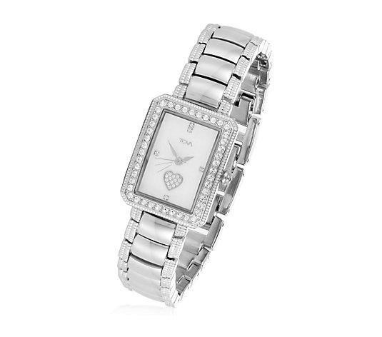 Diamonique by Tova 0.7ct tw Bracelet Watch Stainless Steel