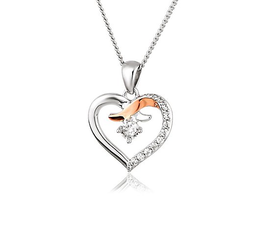 Clogau Kiss Pendant Sterling Silver & 9ct Gold