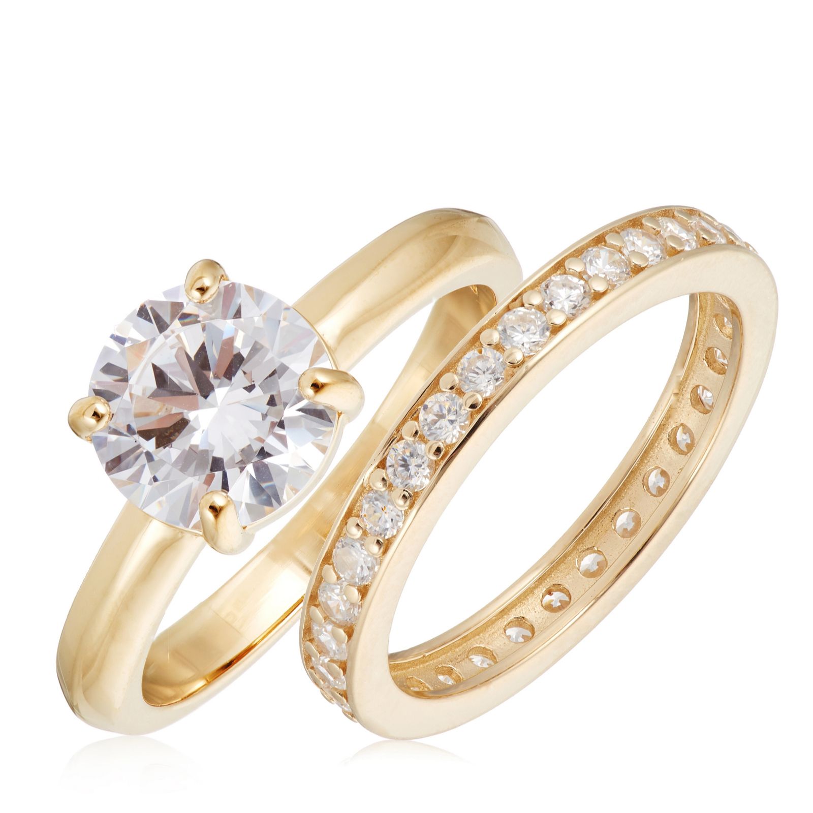 Diamonique 2.64ct tw Online Only Set of 2 Rings Sterling Silver