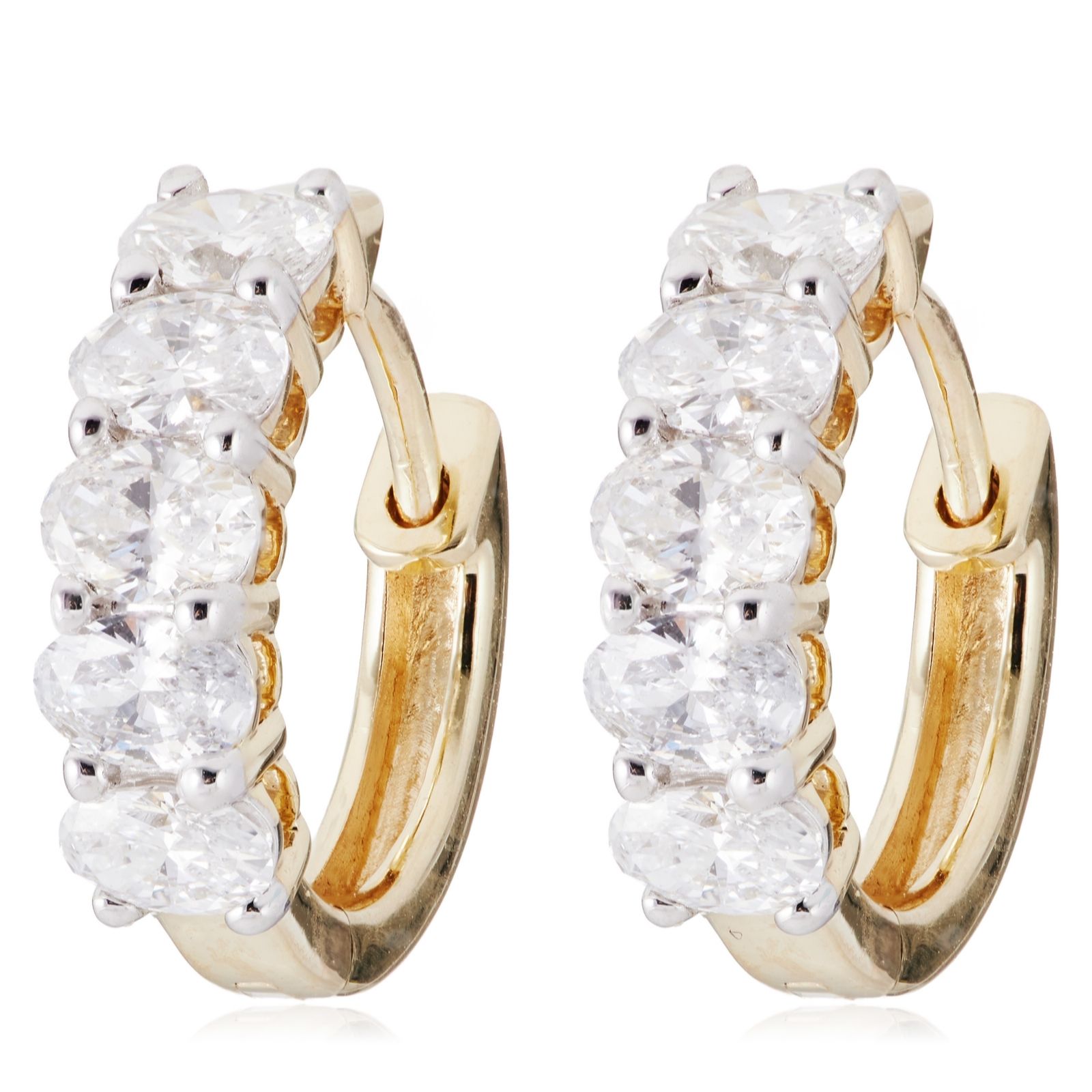Firelight 1ct Oval Lab Grown Diamond Huggie Earrings 9ct Gold