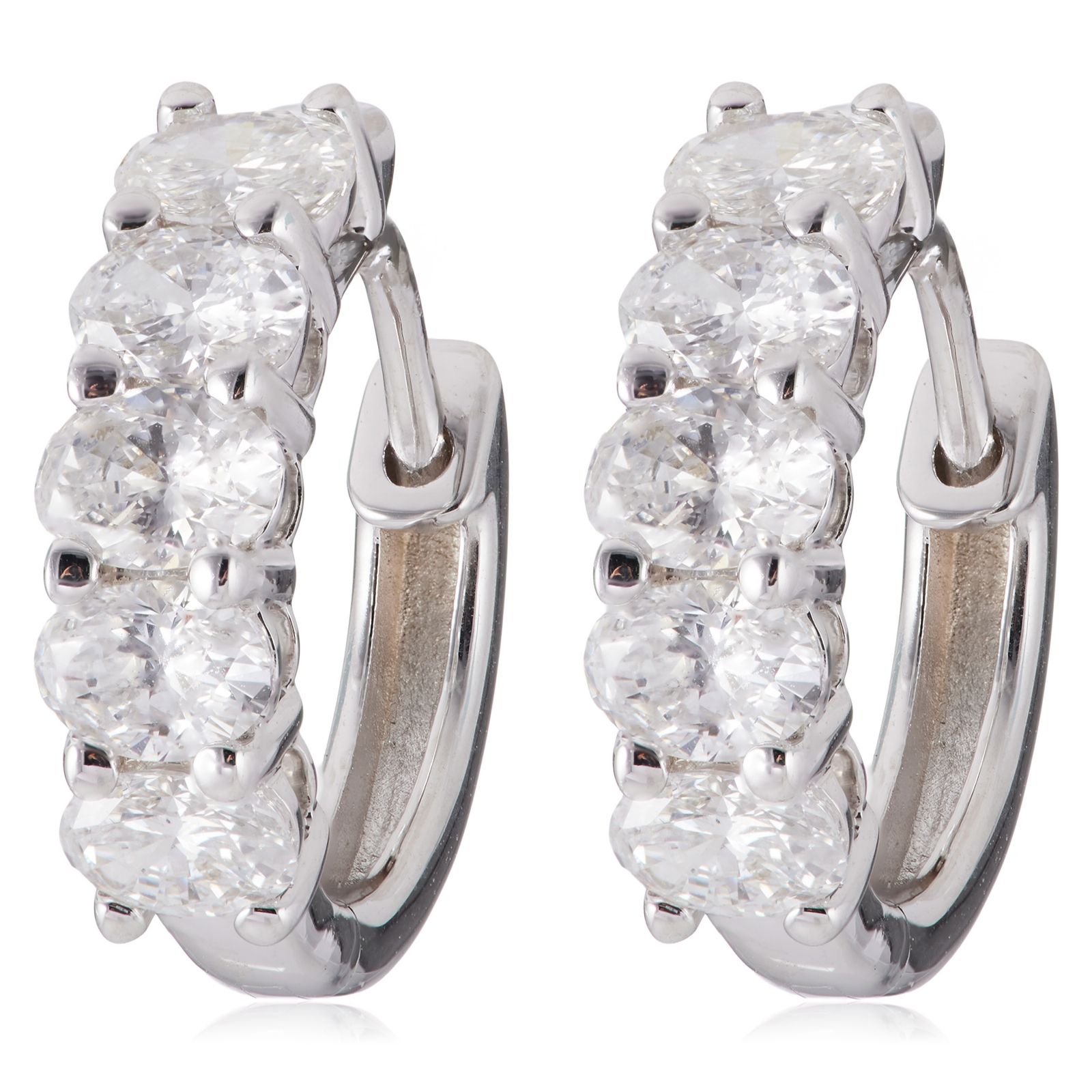 Outlet Fire Light 1ct Oval Lab Grown Diamond Huggie Earrings 9ct Gold