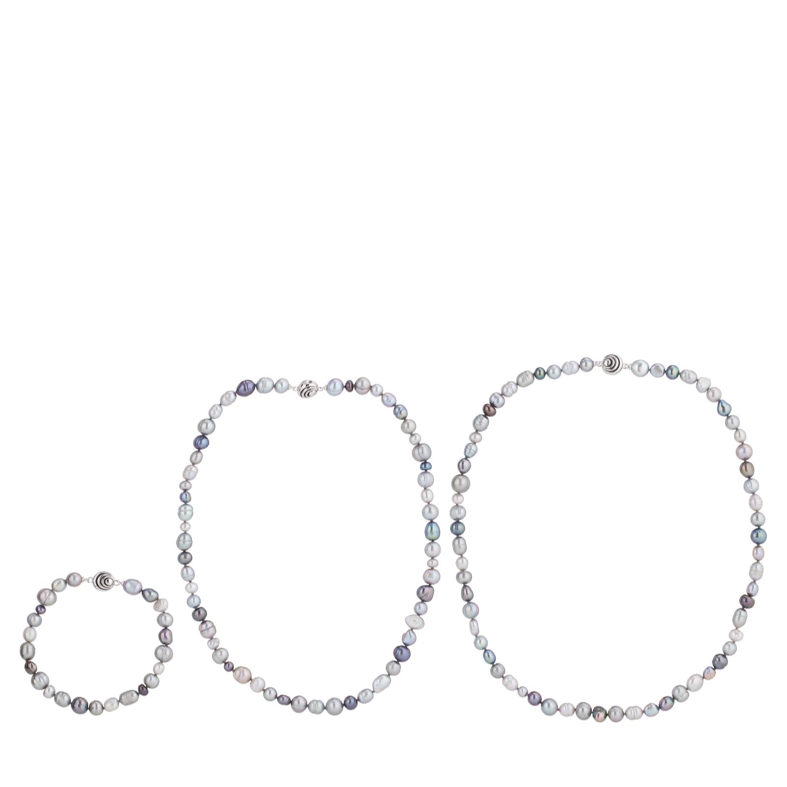 Lara Pearl 5-9mm Pearl Pourri Interchangeable Necklace and Bracelet Set
