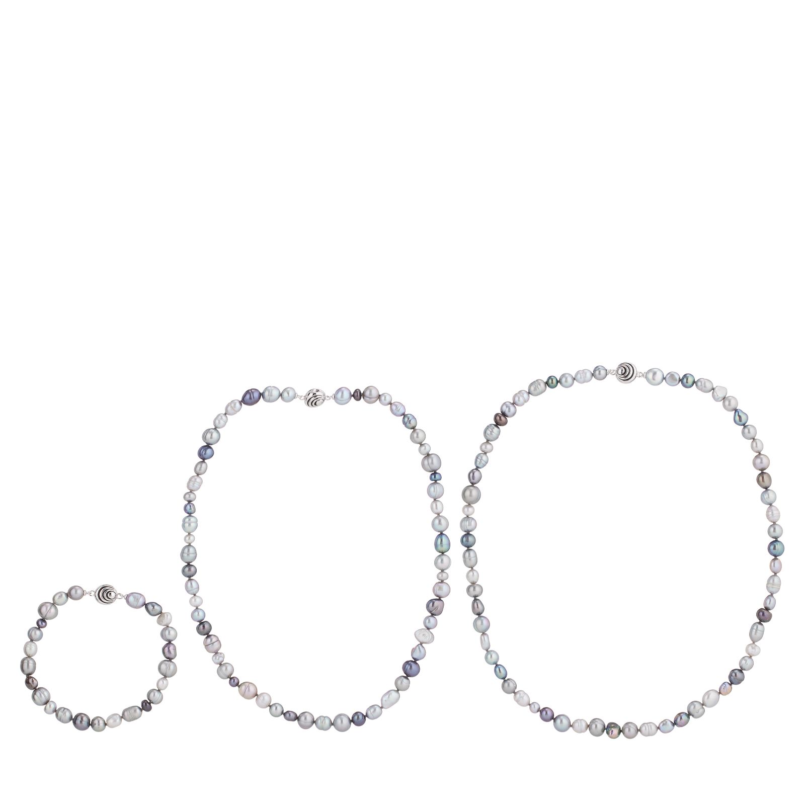 Lara Pearl 5-9mm Pearl Pourri Interchangeable Necklace and Bracelet Set