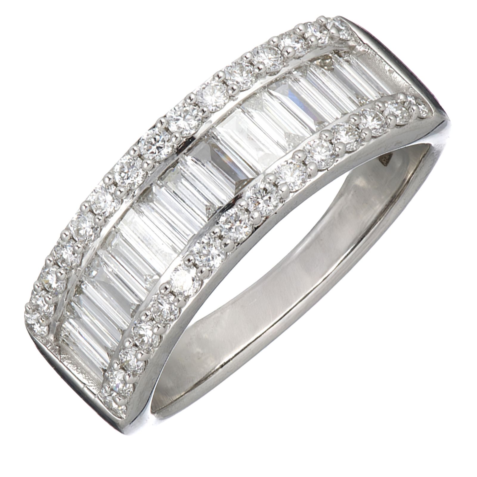 Firelight 1ct Lab Grown Diamond Baguette Band Ring 14ct Gold